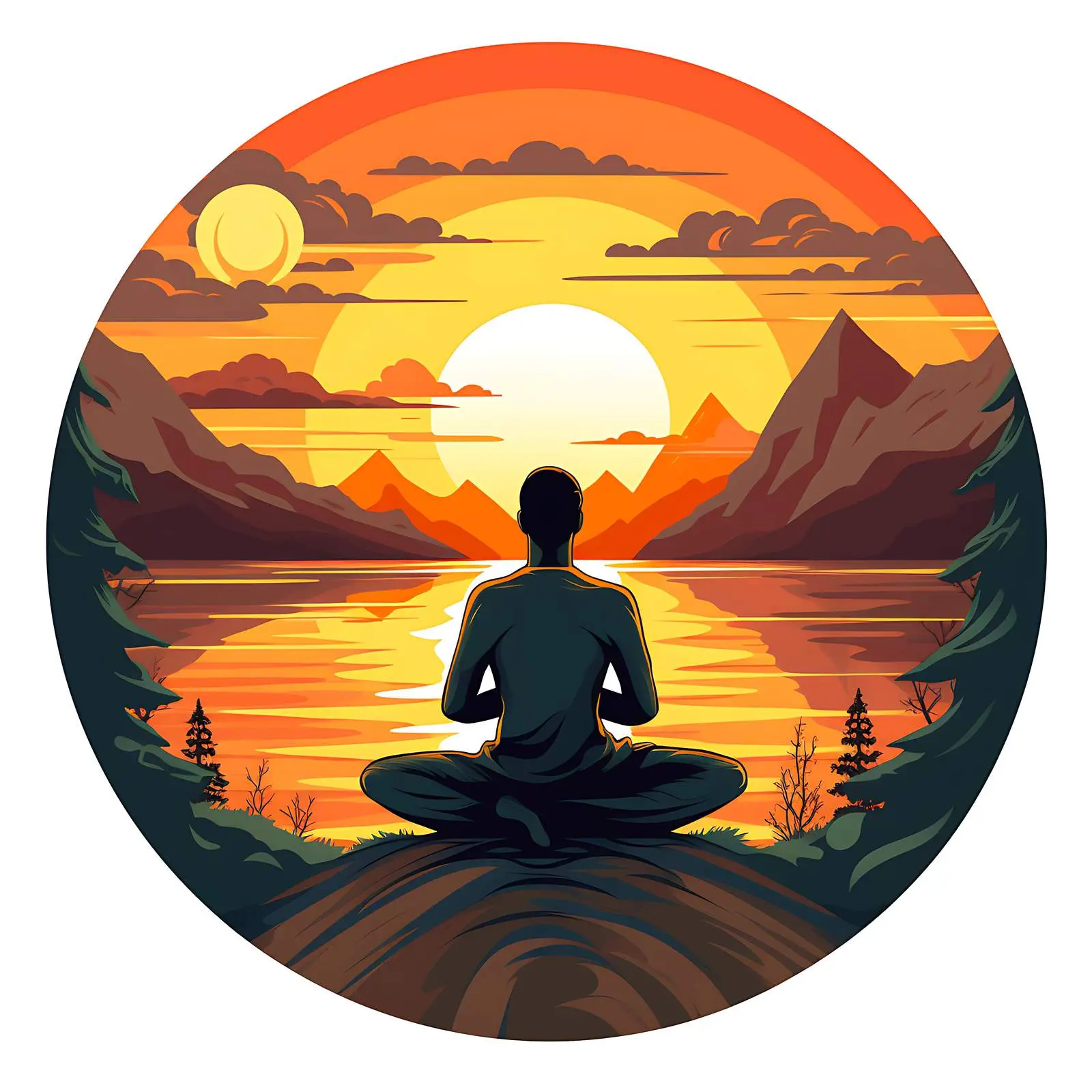 Man in Lotus Meditation Pose - 2021 Yoga Calendar — free download from Dotvec