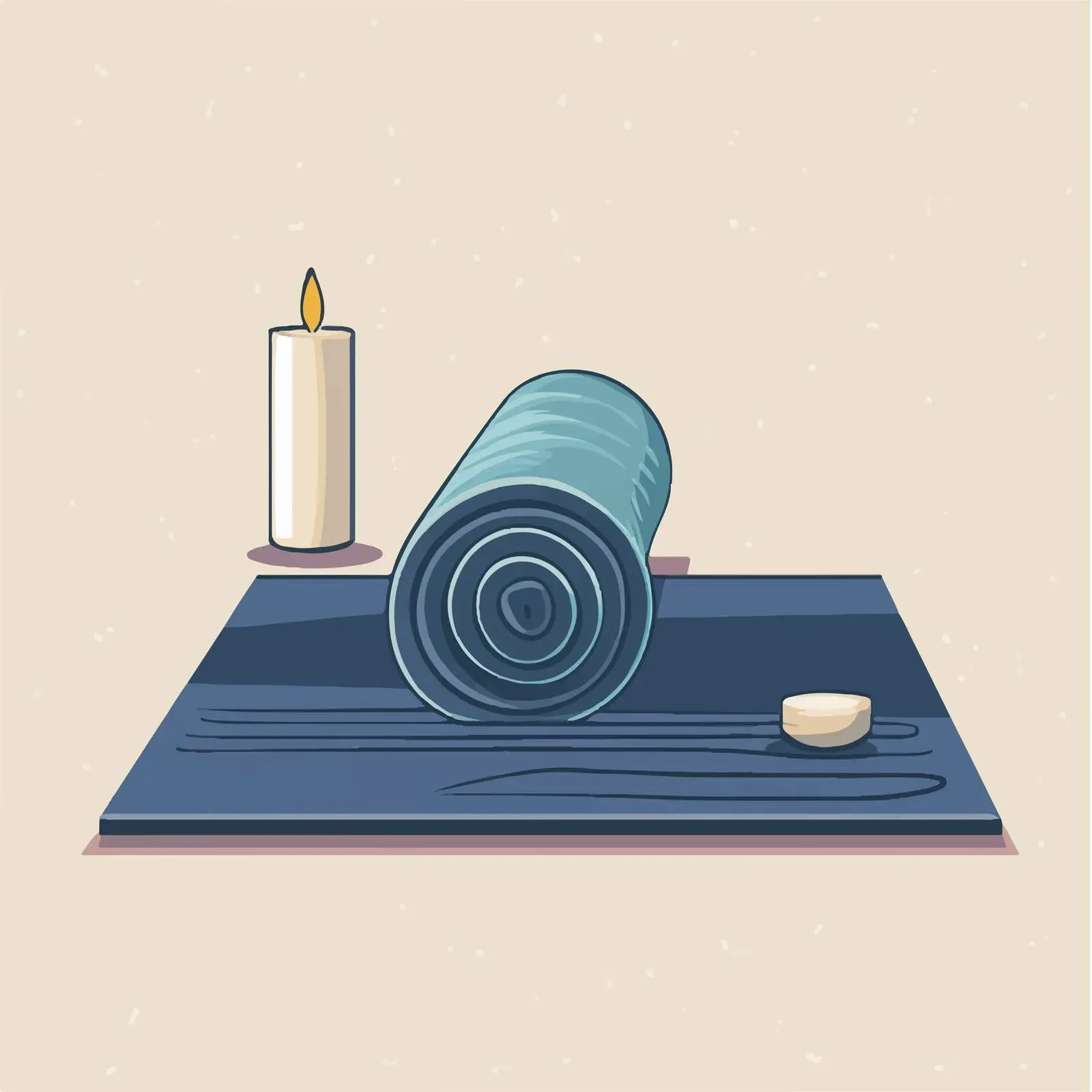 Flat Vector Illustration of Yoga Mat Equipment – free indoor yoga image from Dotvec