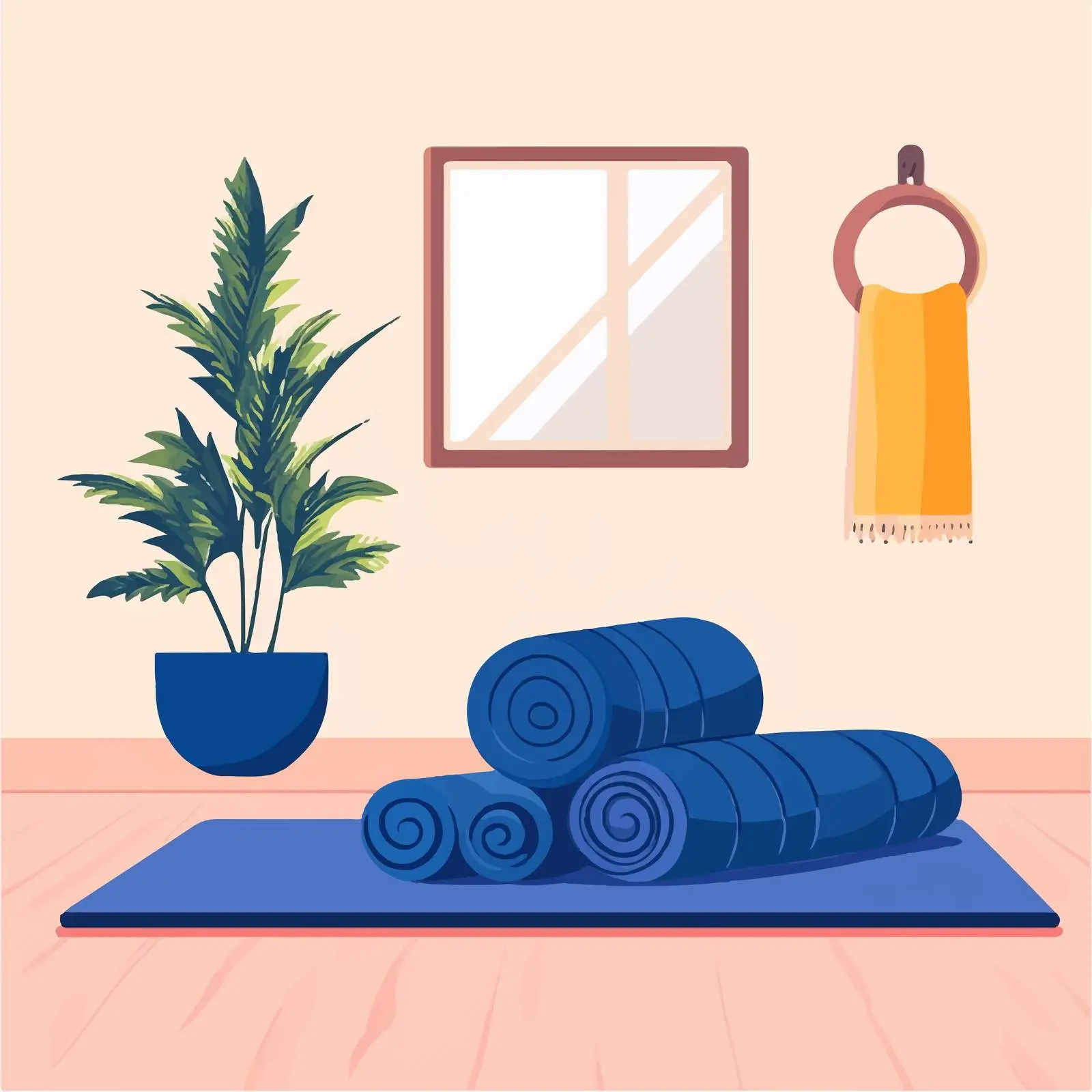 Flat Vector Illustration of Yoga Mat Equipment — free download from Dotvec