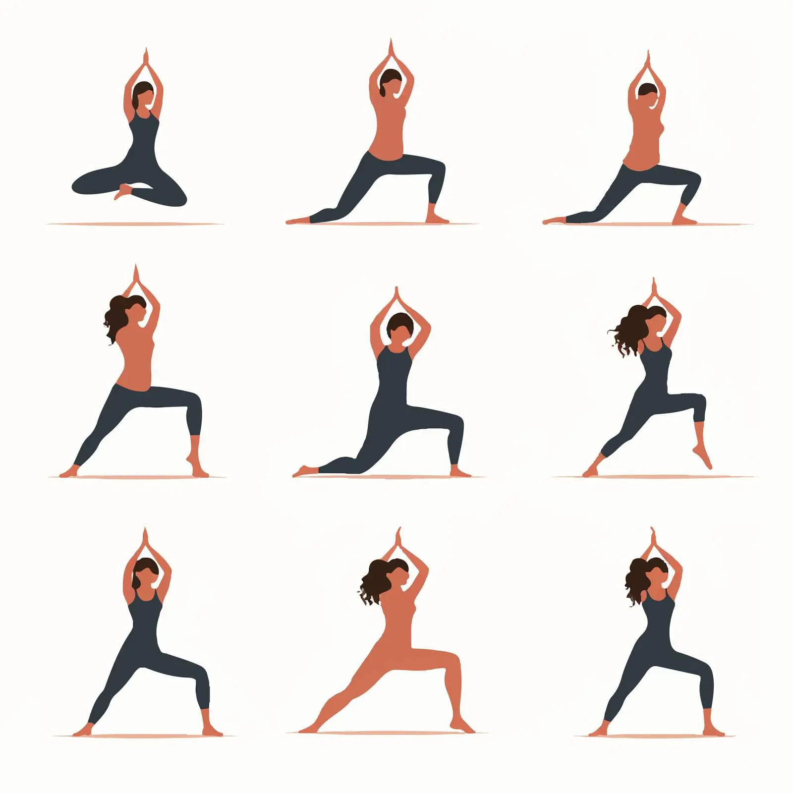Yoga Pose Silhouettes for Health and Wellbeing – free strength image from Dotvec