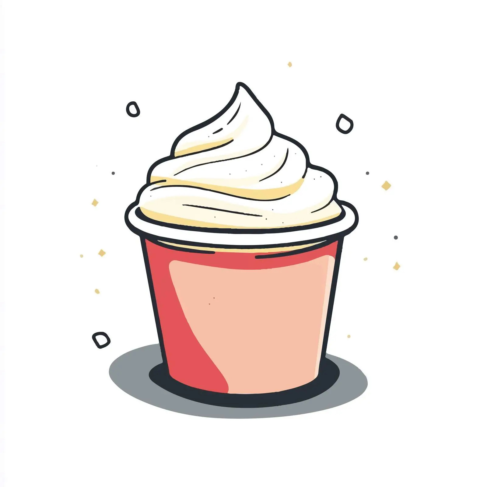 Hand-Drawn Cartoon Yogurt Cup Vector Illustration — free download from Dotvec