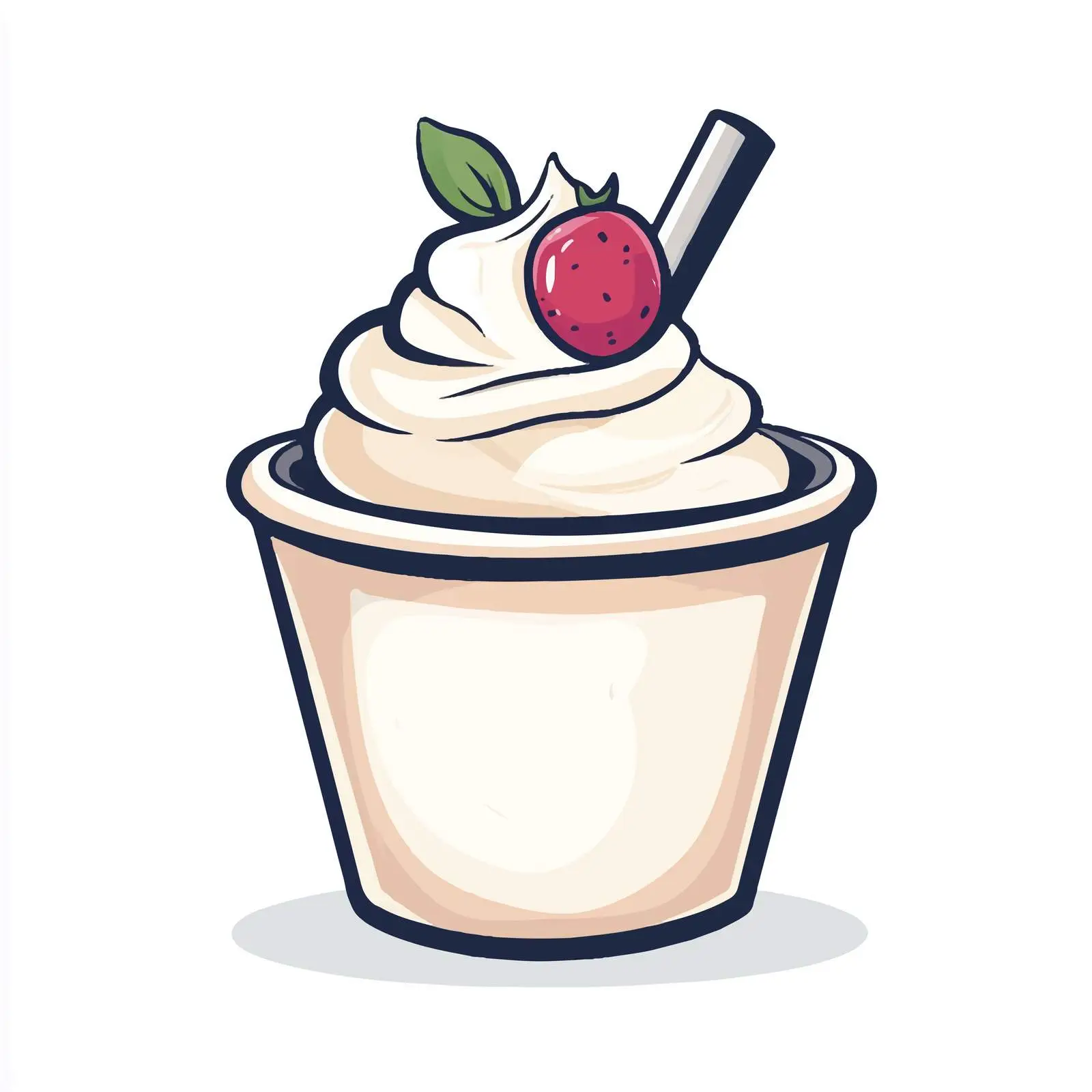 Hand Drawn Cartoon Yogurt Cup Vector Illustration — free download from Dotvec