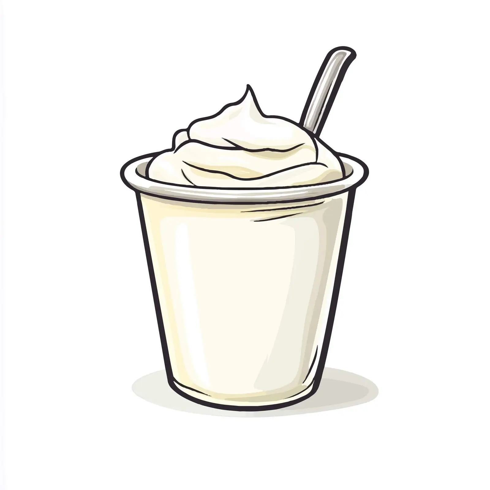 Hand-Drawn Cartoon Yogurt Cup Vector Illustration — free download from Dotvec