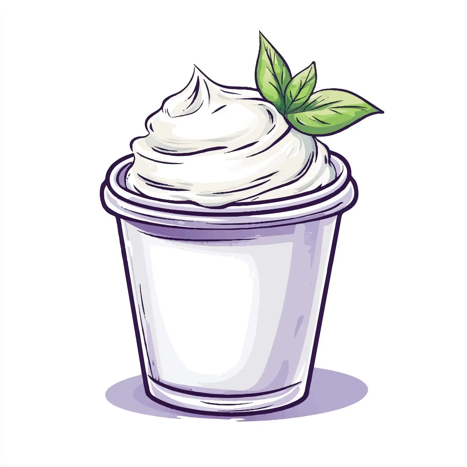 Hand-Drawn Cartoon Yogurt Cup Illustration — free download from Dotvec