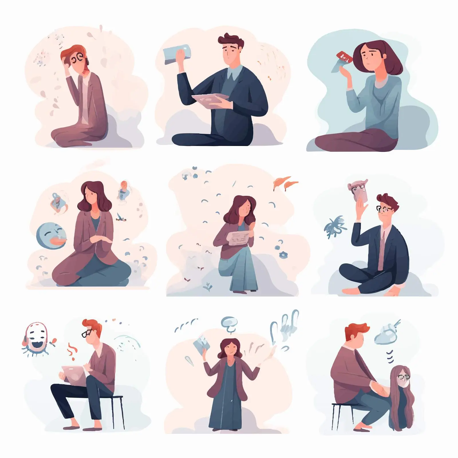 Psychiatric and Personality Issues Vector Image — free download from Dotvec