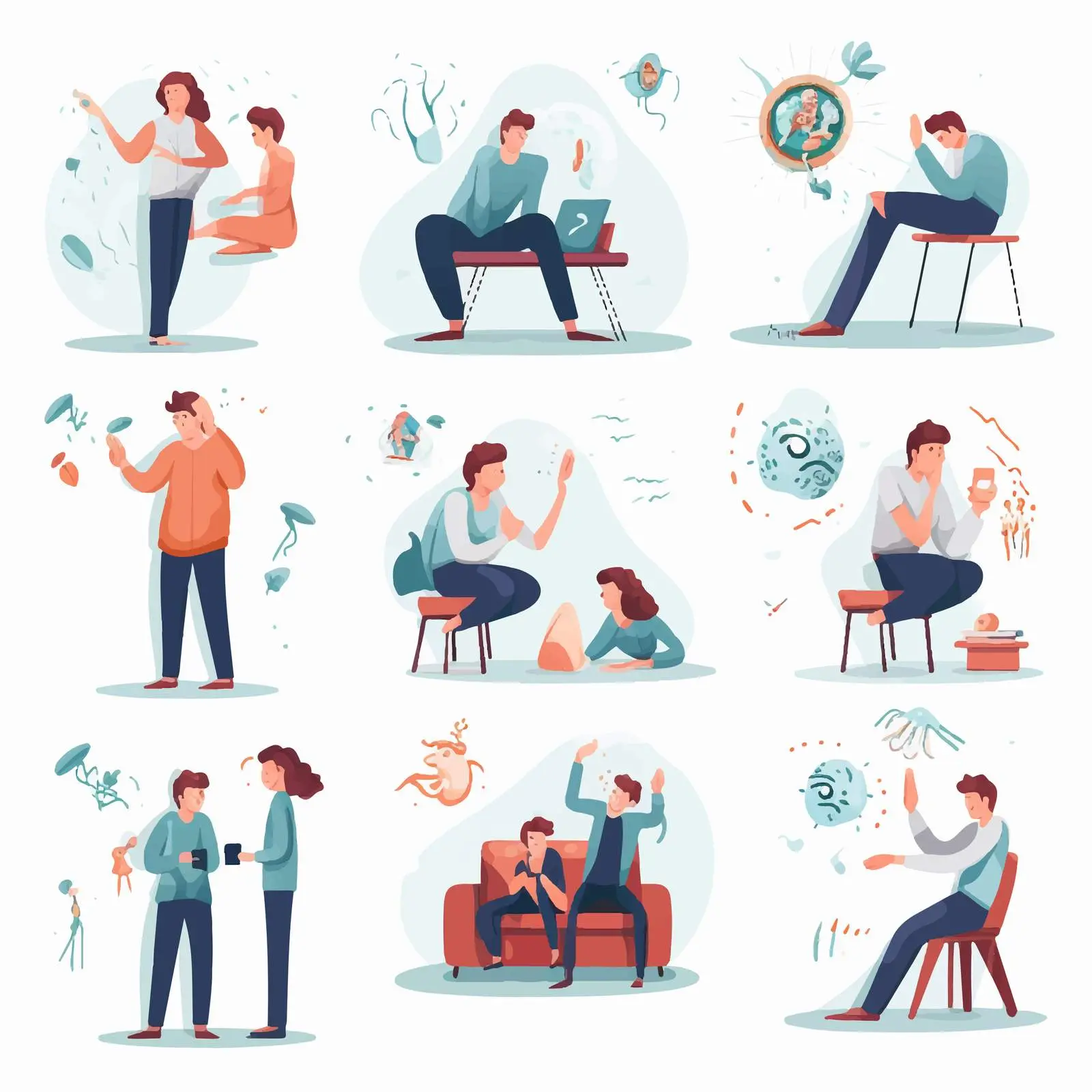 Psychiatric Challenges and Personality Disorders Vector – free coping image from Dotvec