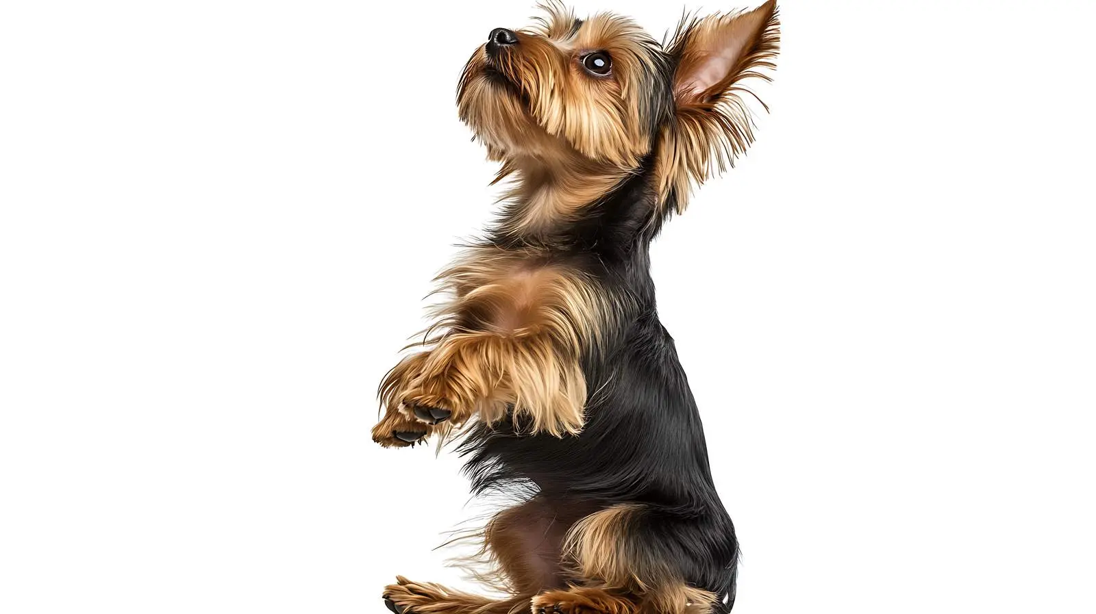 Yorkshire Terrier Standing on Hind Legs – free training image from Dotvec