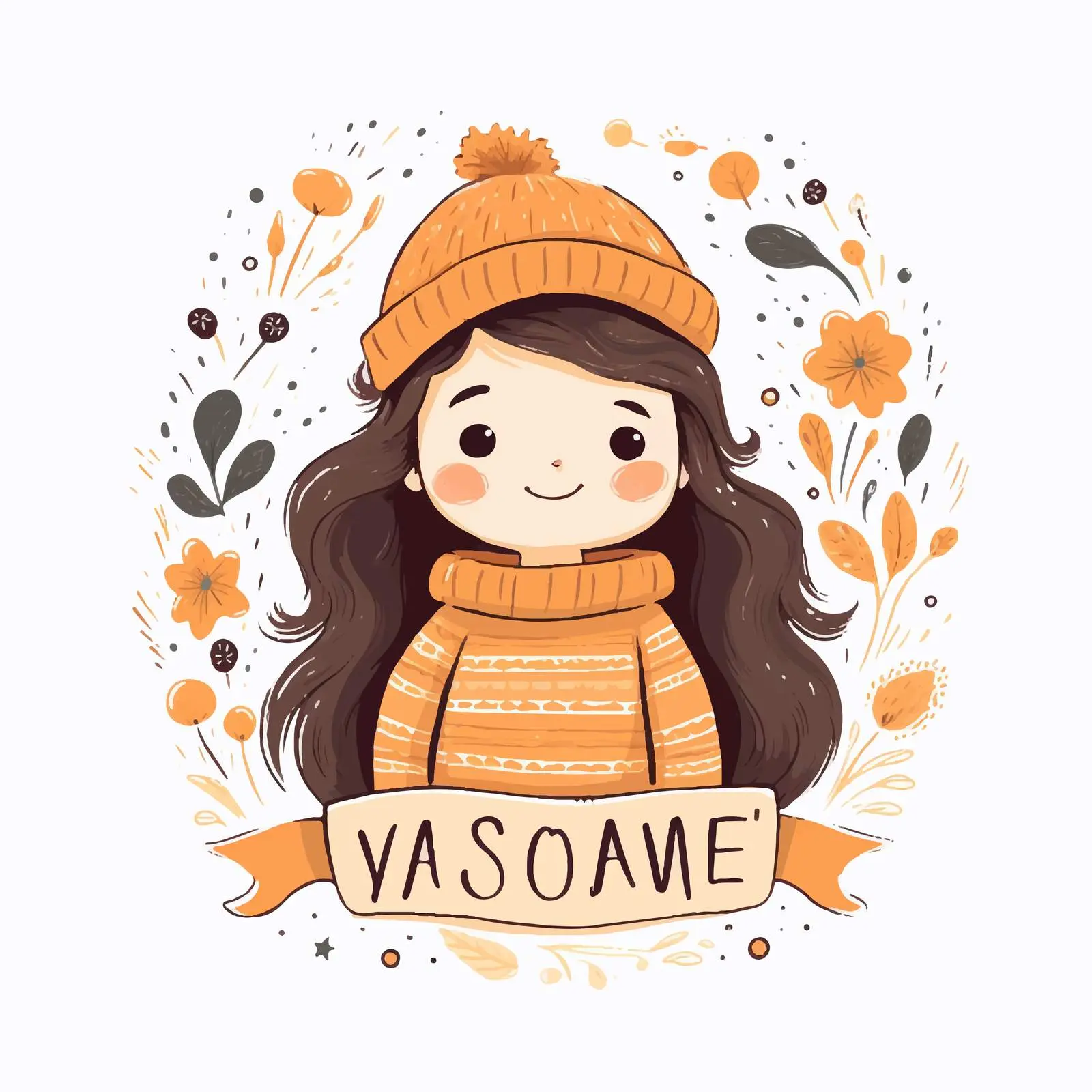 Cute Hand-Drawn Holiday Card Banner Design – free warm wishes image from Dotvec