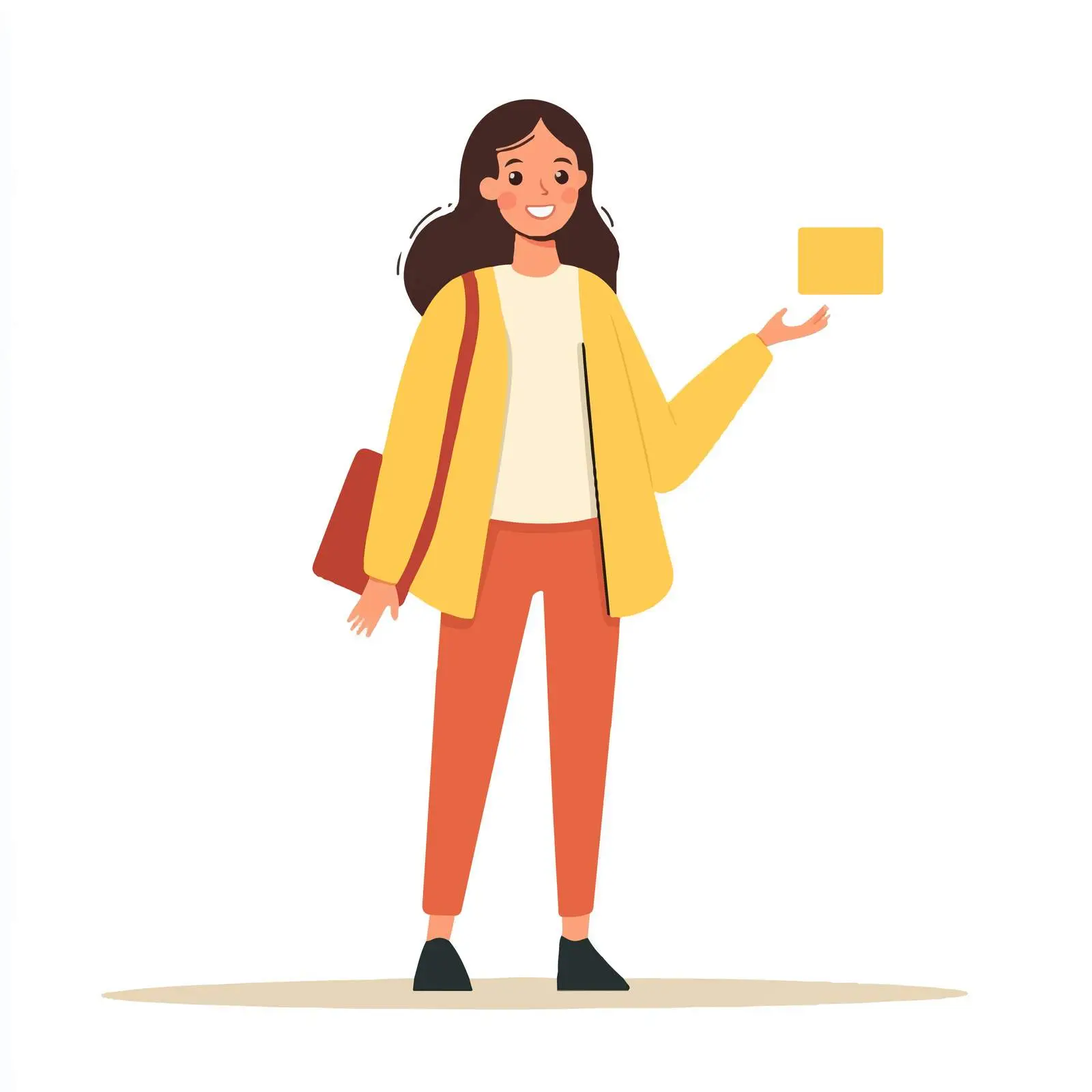 Cheerful Woman Gesturing Welcome Sign — free download from Dotvec