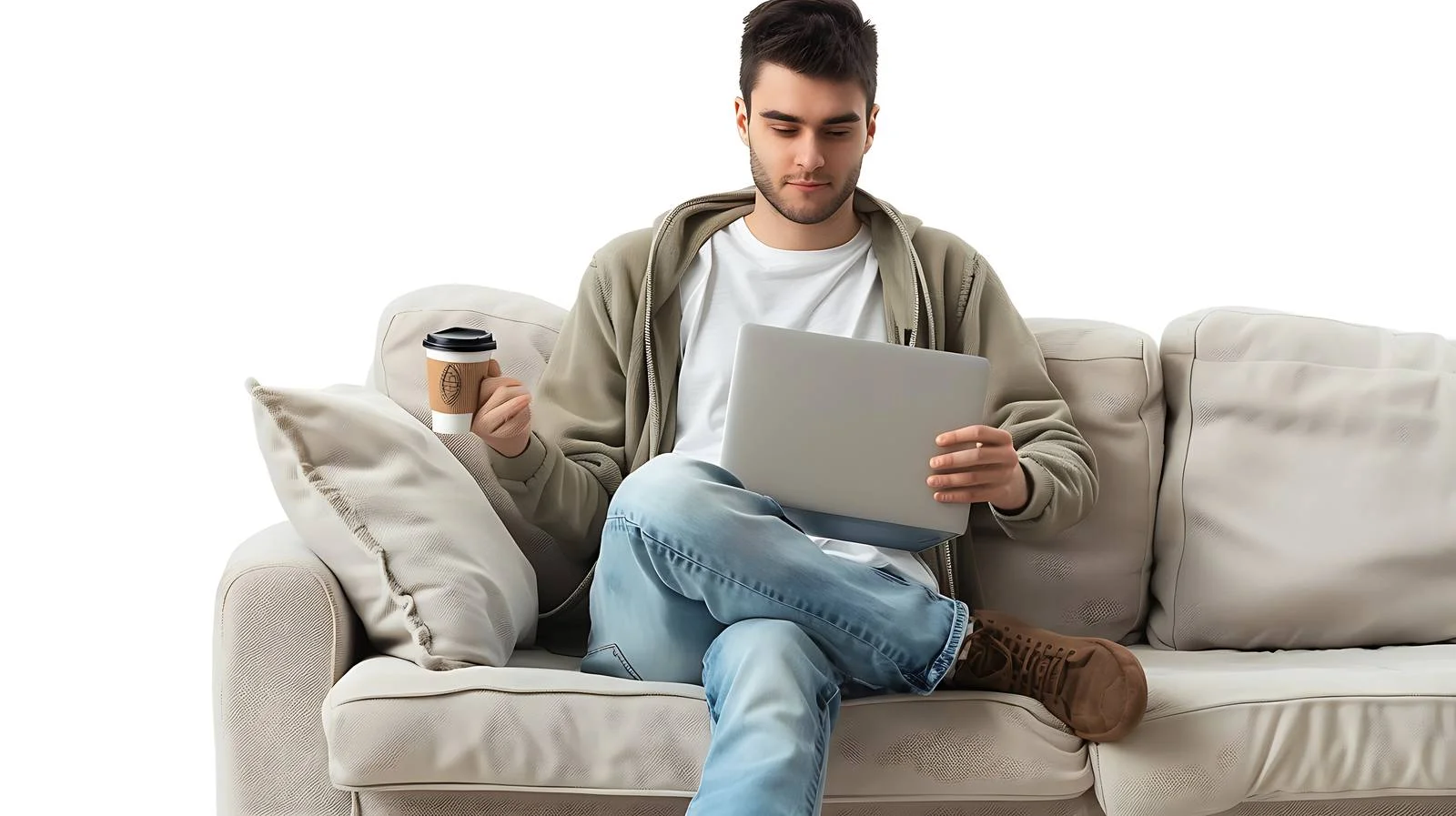 Young Professional Working from Home Setup — free download from Dotvec