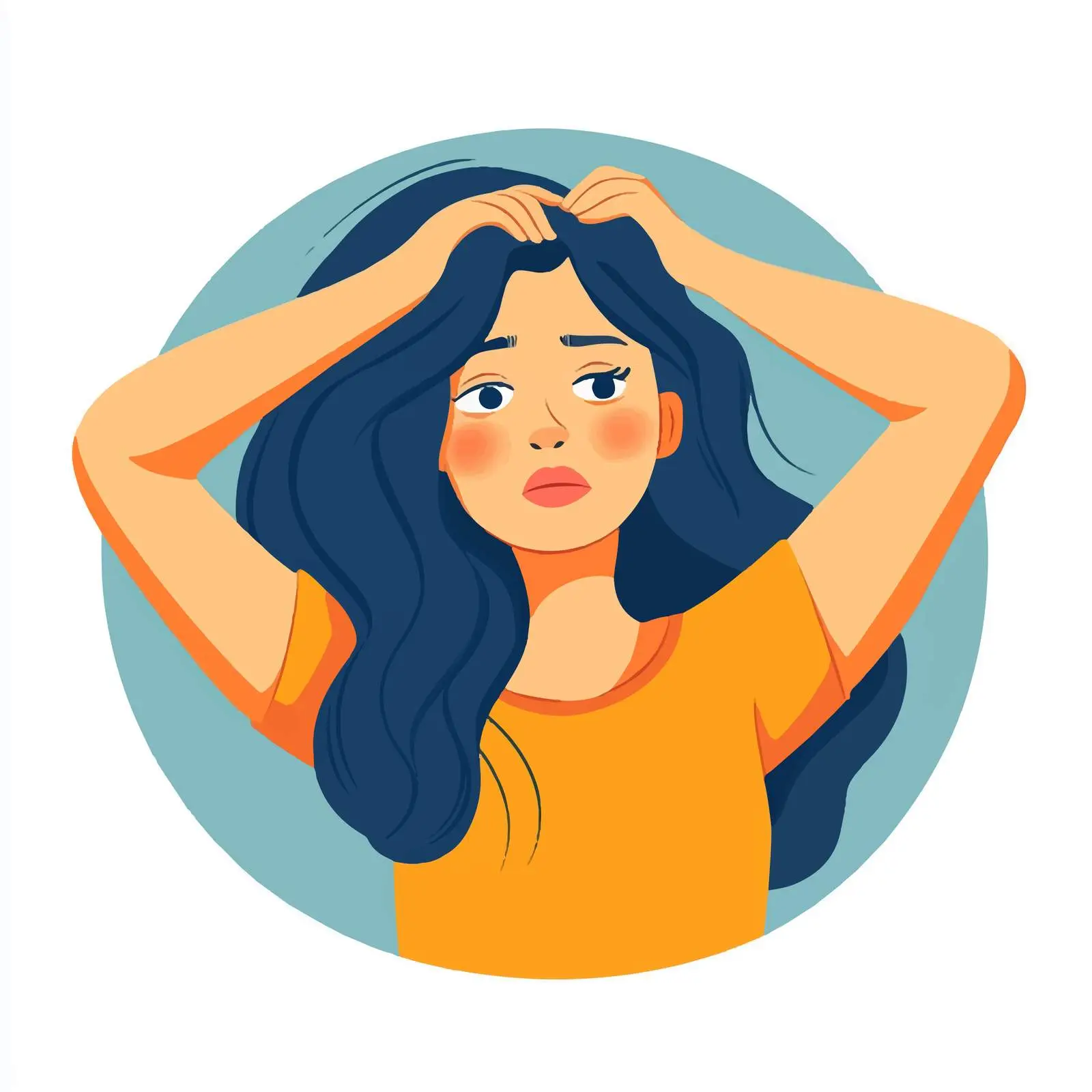 Anxious Teen Girl Character Illustration — free download from Dotvec