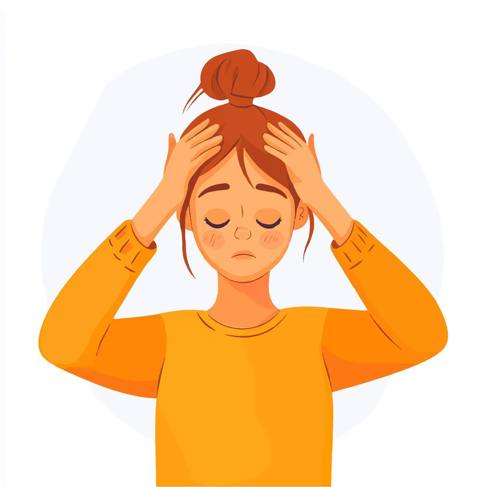 Anxious Teen Girl Character Illustration — free download from Dotvec