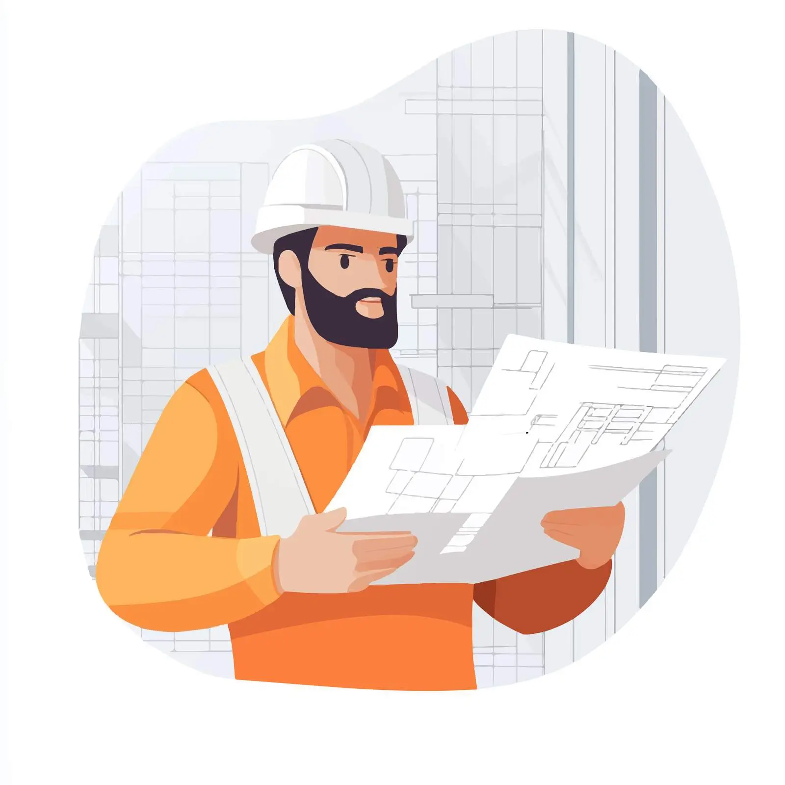 Young Architect Studying Room Layout Plan — free download from Dotvec