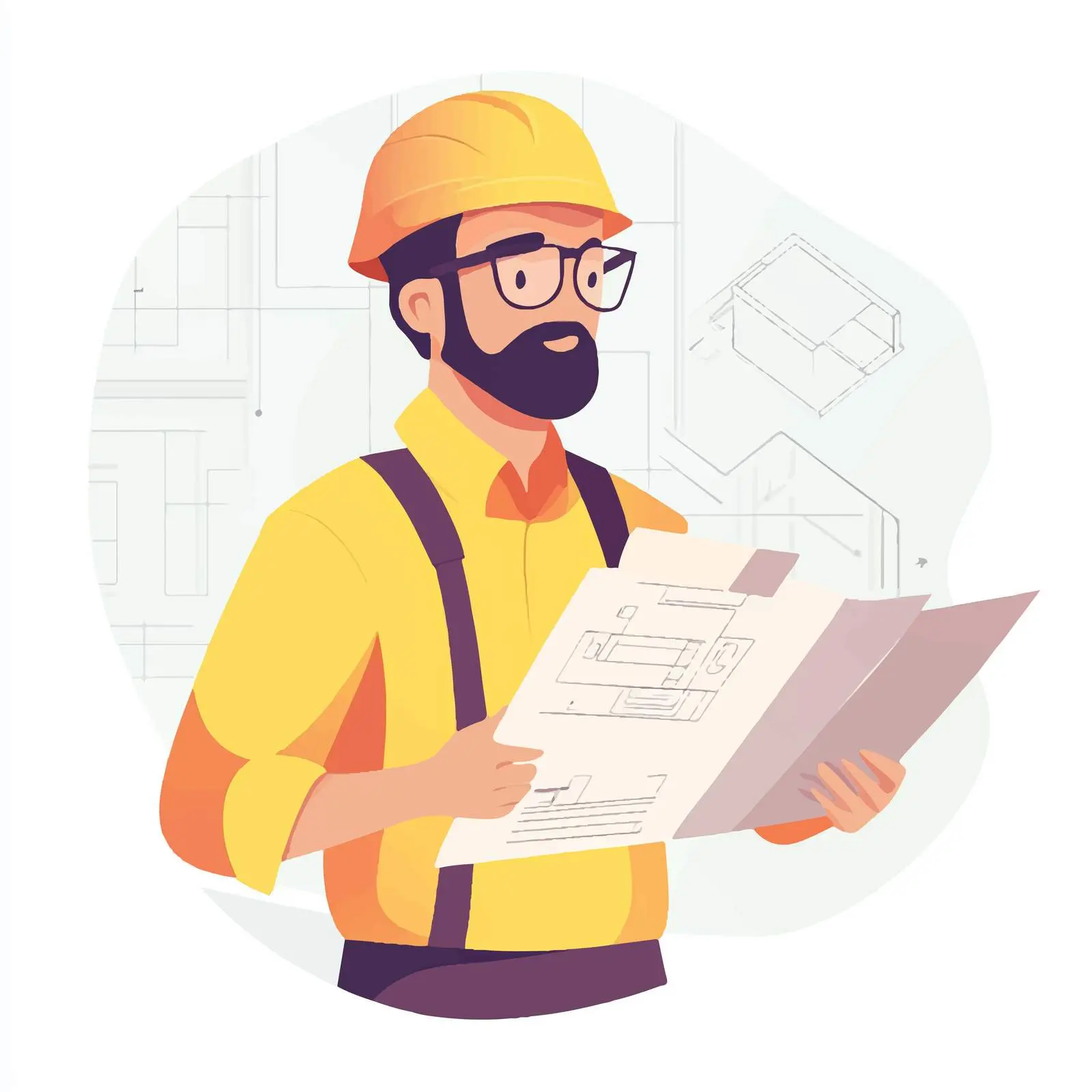 Young Architect Studying Room Layout Plan – free architecture design image from Dotvec