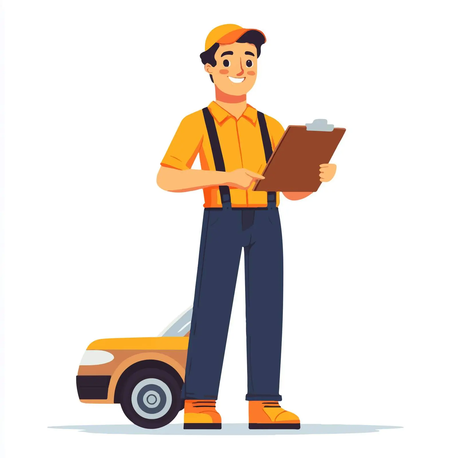 Young Automechanic with Clipboard in Vector Style — free download from Dotvec