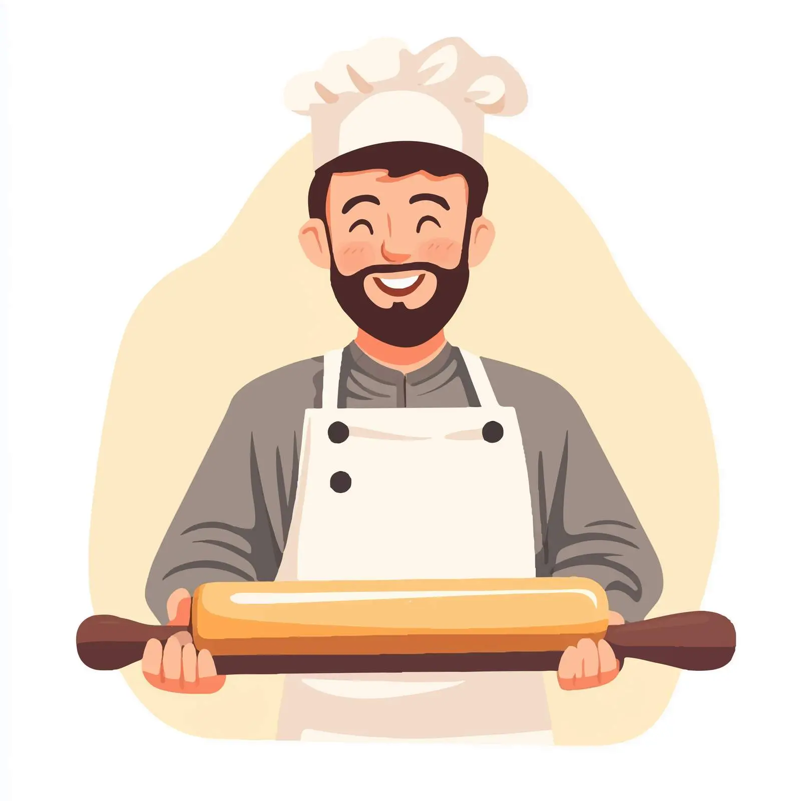 Baker Character with Rolling Pin Vector Illustration — free download from Dotvec