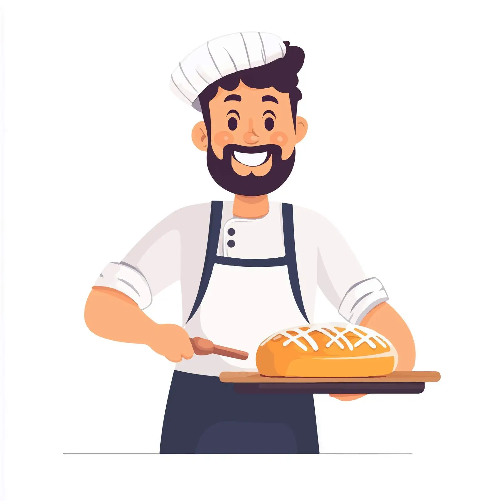 Young Baker Character with Rolling Pin — free download from Dotvec