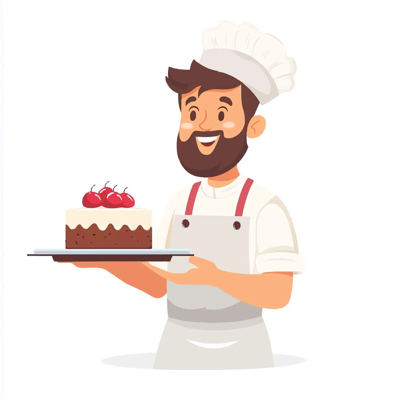 Young Baker with Cake Tray Vector Art — free download from Dotvec