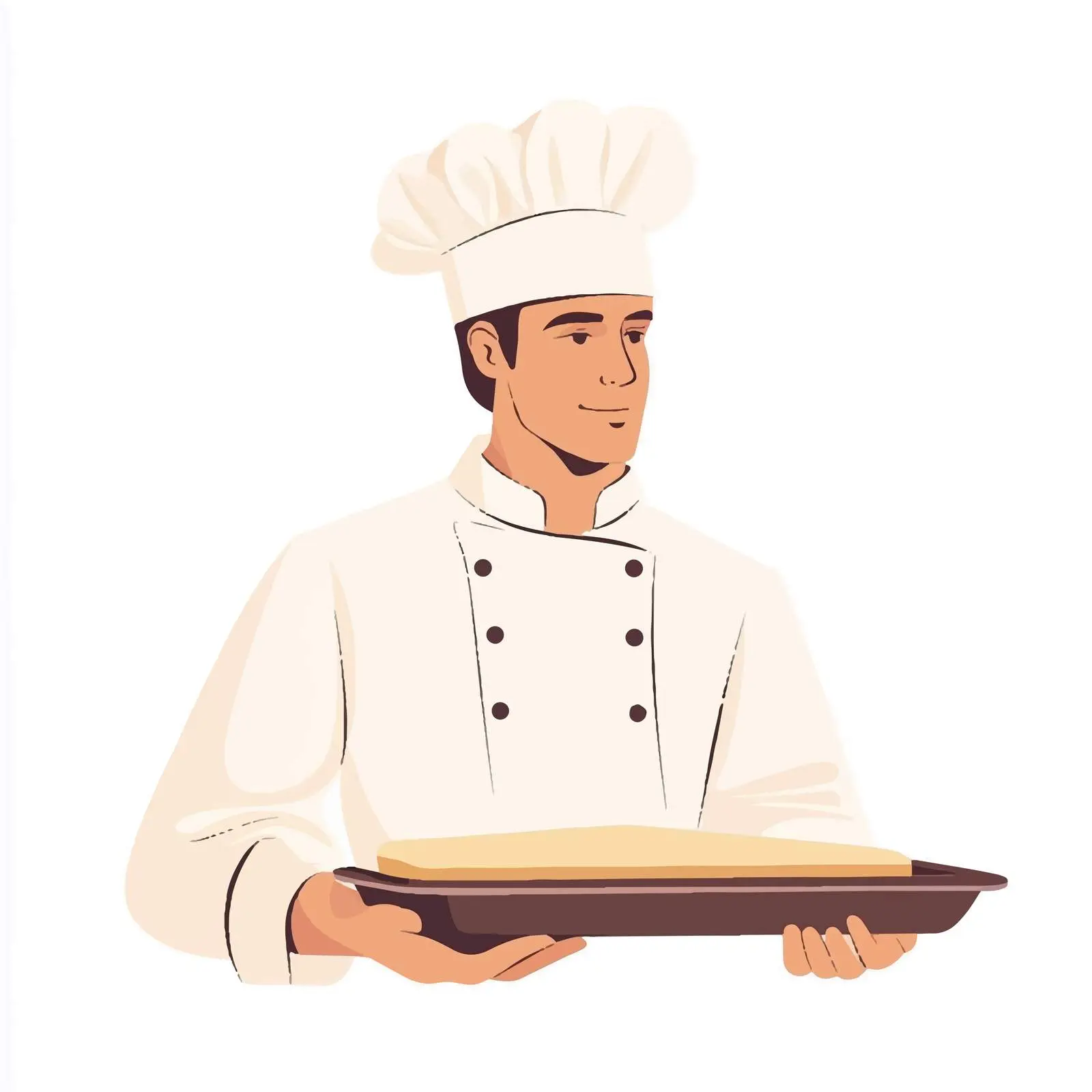 Young Baker in Chef Uniform with Baking Tray — free download from Dotvec