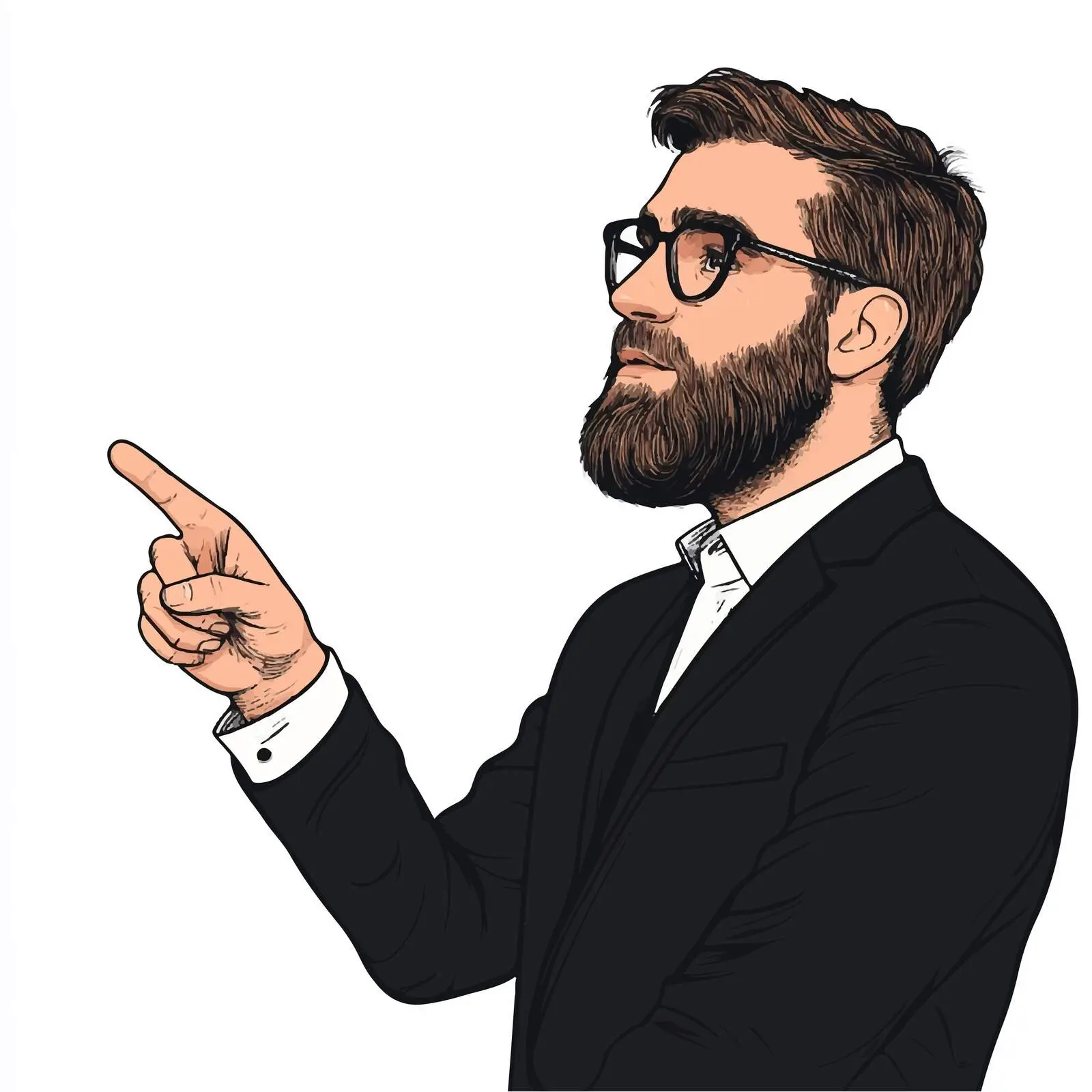 Young Businessman Pointing at Empty Space — free download from Dotvec