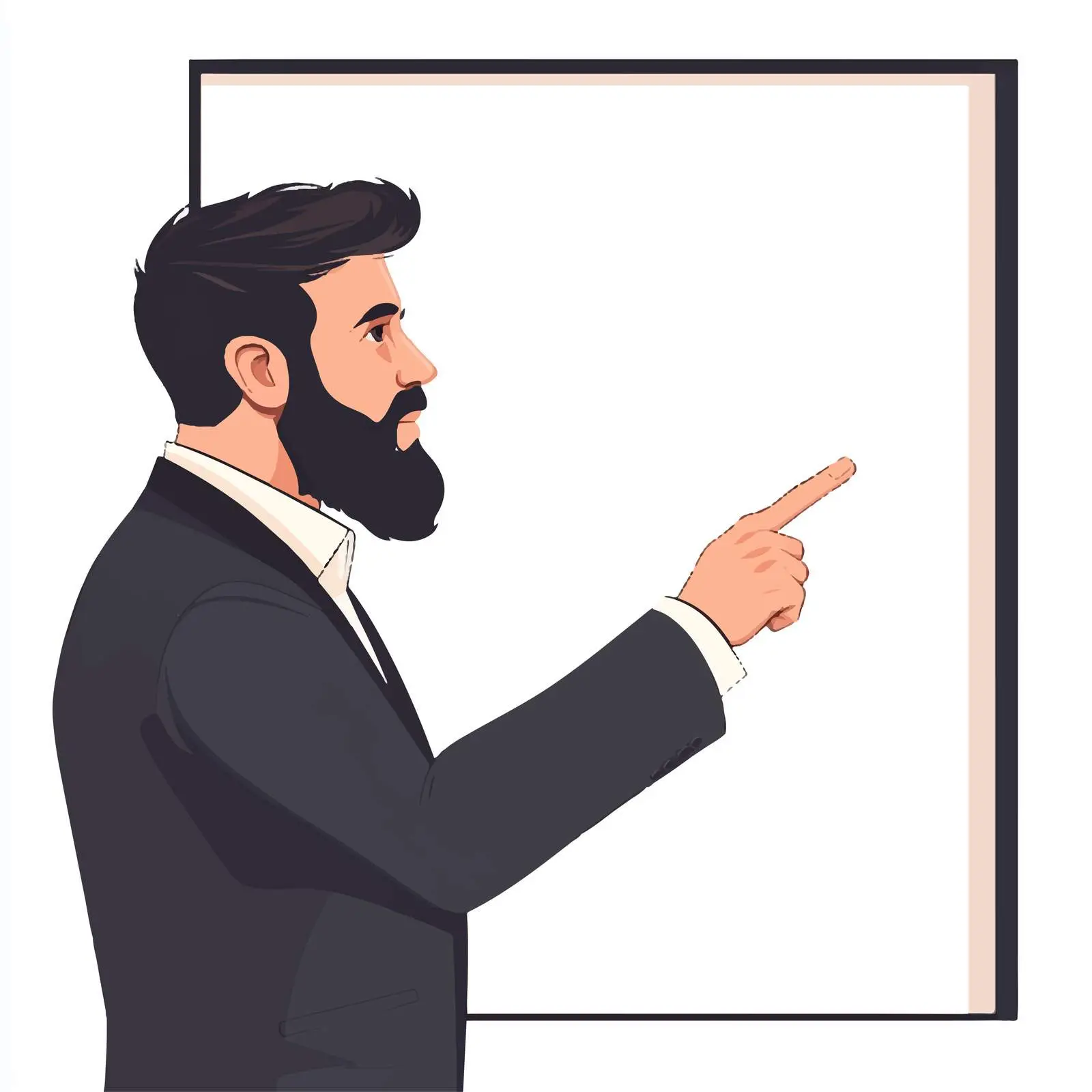 Businessman Pointing at Empty Space Vector Illustration — free download from Dotvec