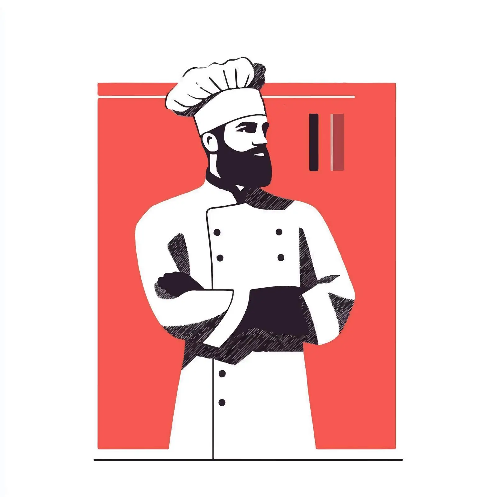 Young Bearded Chef in Cook Cap Uniform — free download from Dotvec