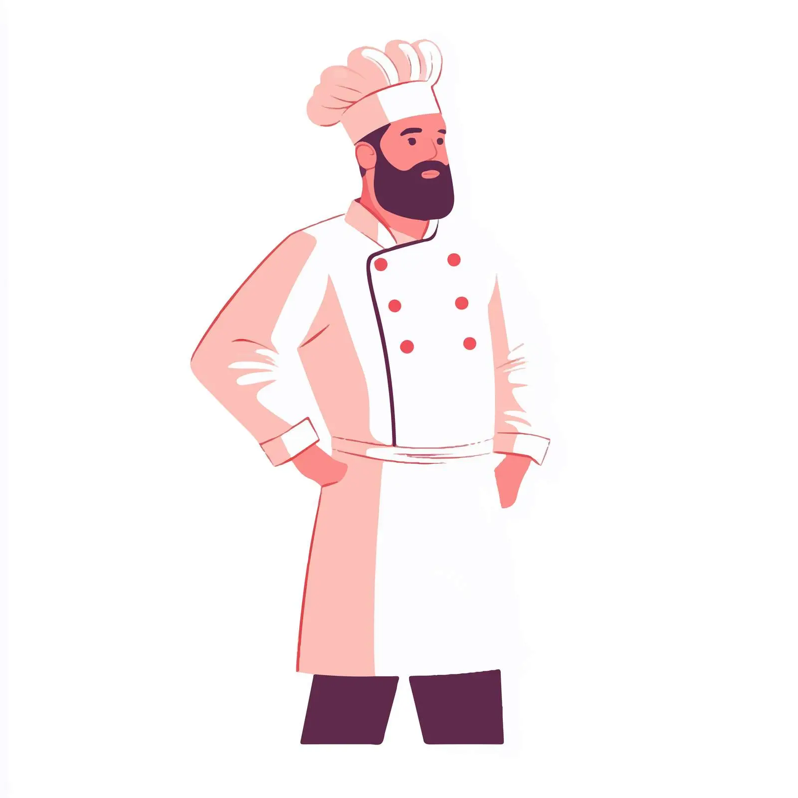 Bearded Chef in Uniform and Cook Cap — free download from Dotvec
