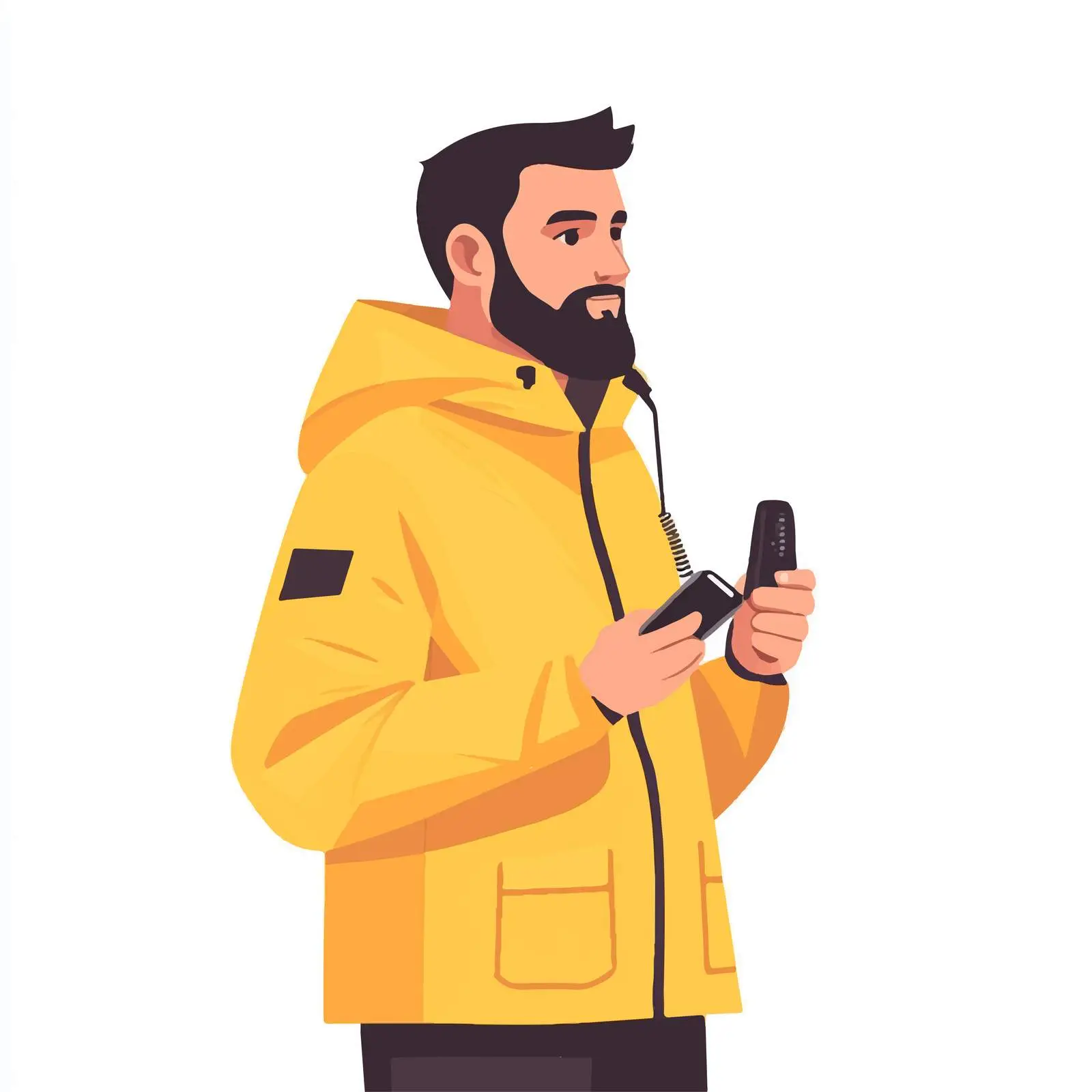 Bearded Security Guard with Walkie Talkie – free reassurance image from Dotvec