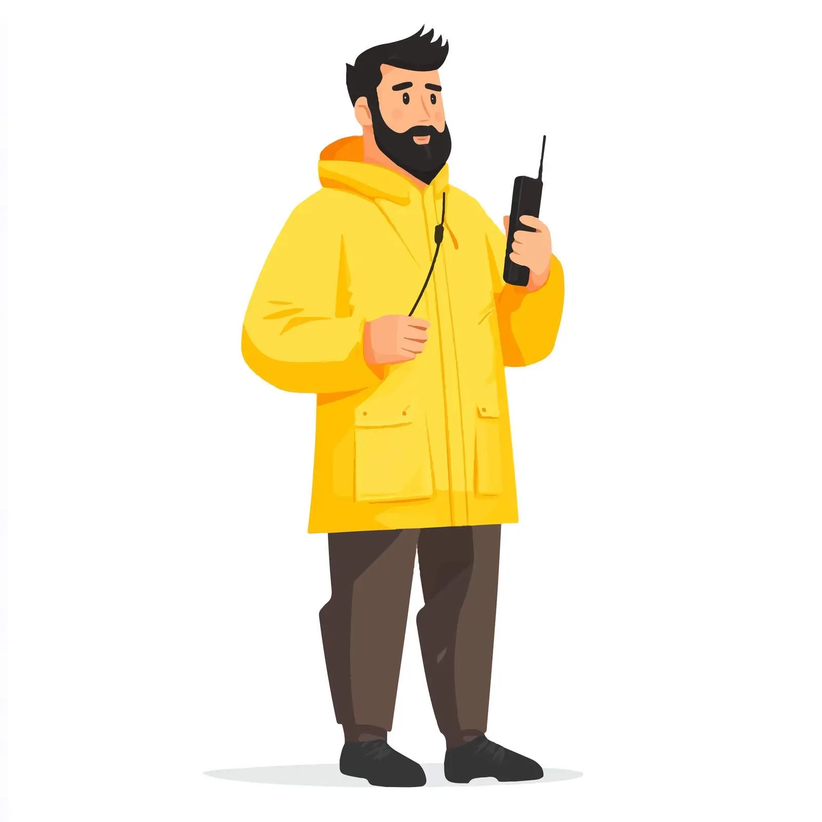 Young Bearded Security Guard with Walkie Talkie — free download from Dotvec