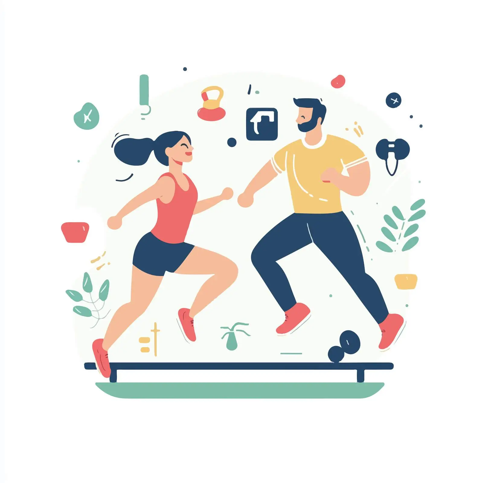 Fit Young Couple Exercising Together – free exercise motivation image from Dotvec