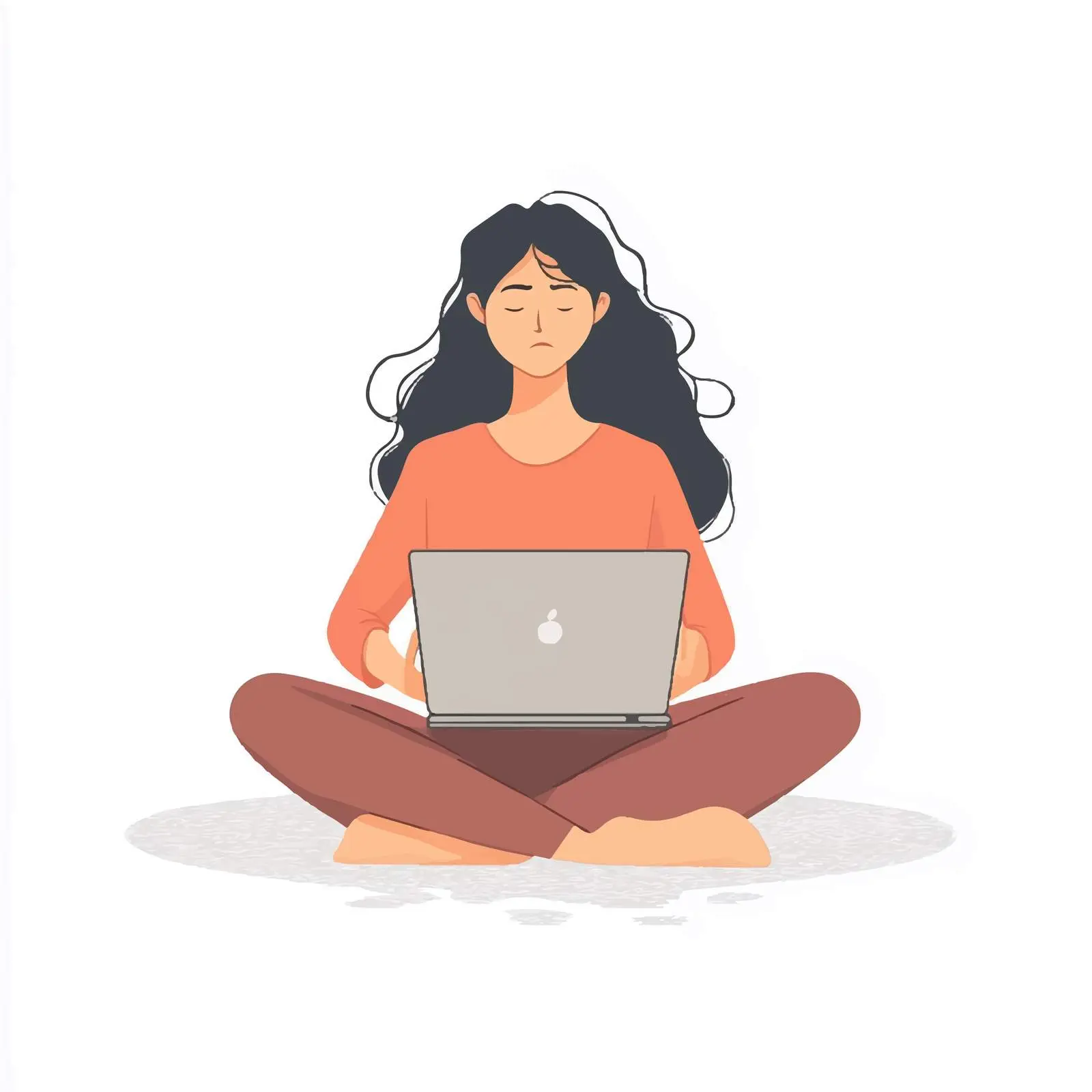 Frustrated Young Woman Using Laptop at Home — free download from Dotvec