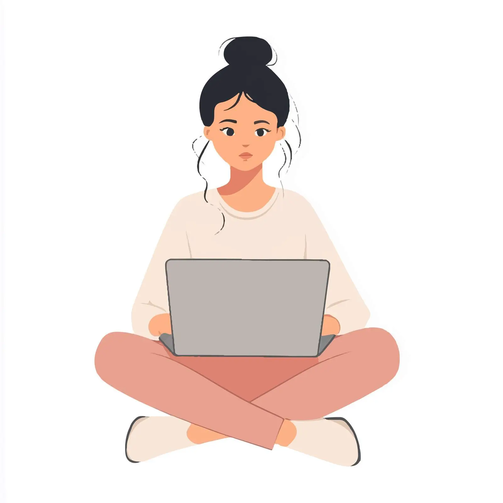Frustrated Young Woman with Laptop — free download from Dotvec
