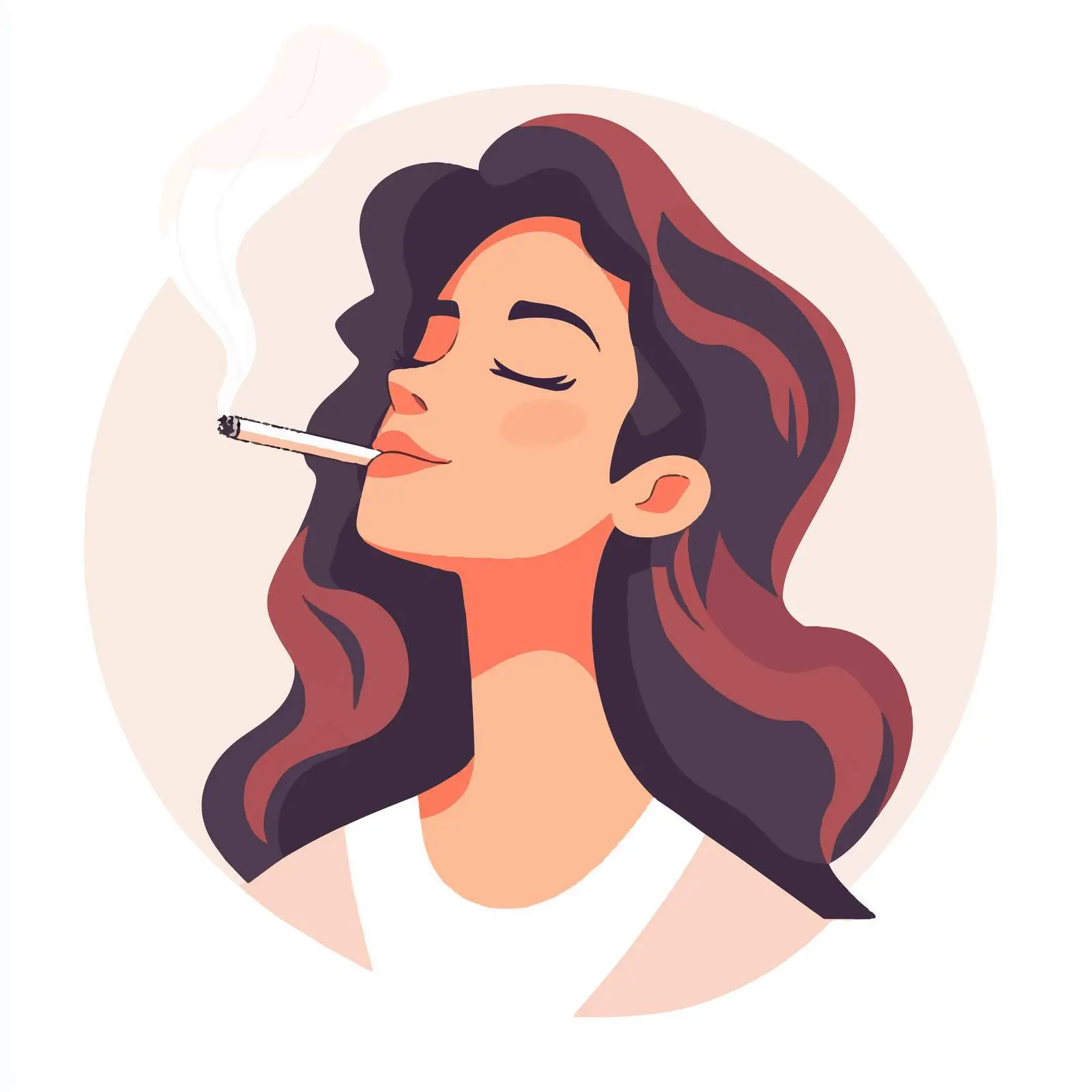 Stylish Girl Smiling While Smoking a Cigarette — free download from Dotvec