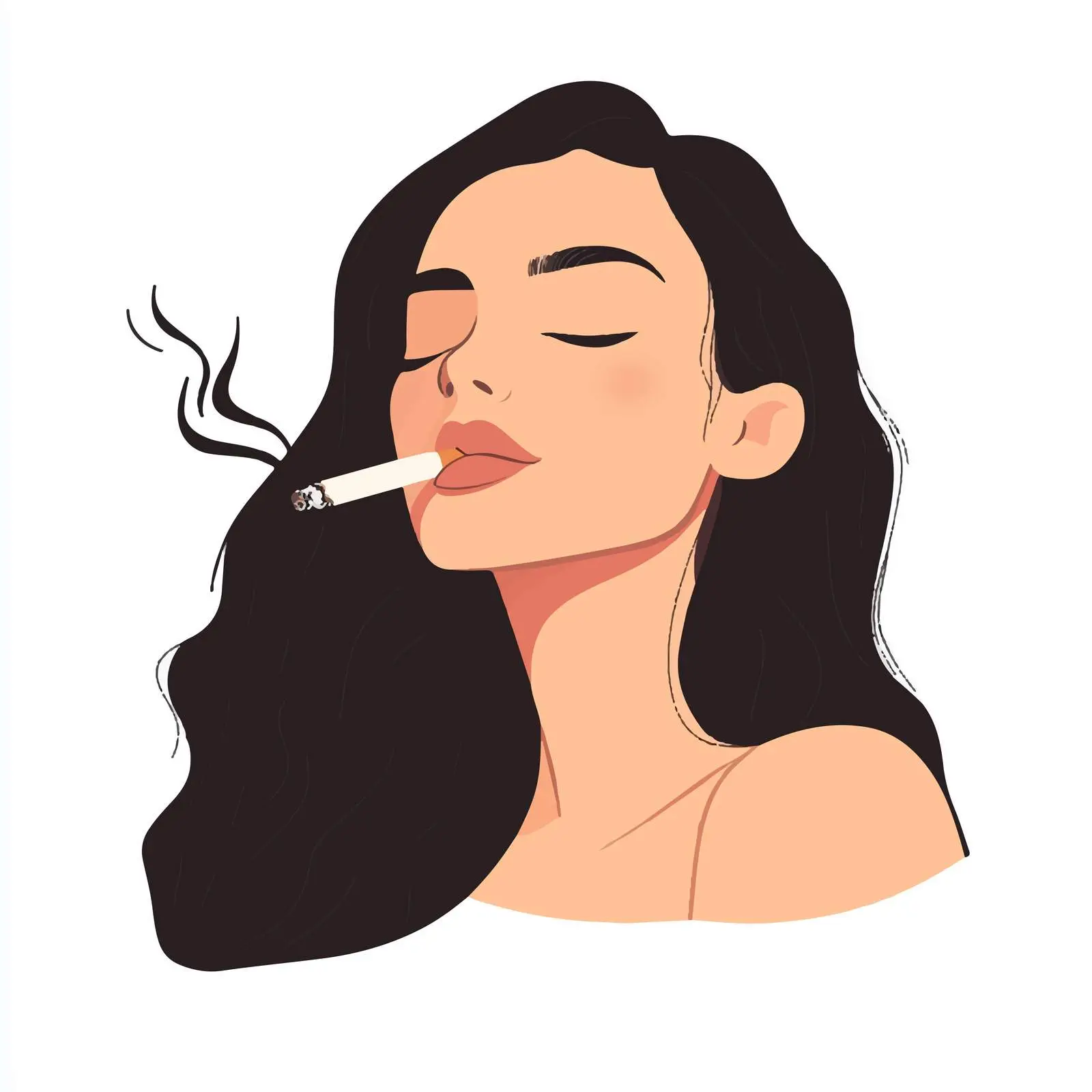 Young Beautiful Girl Smiling with Cigarette — free download from Dotvec