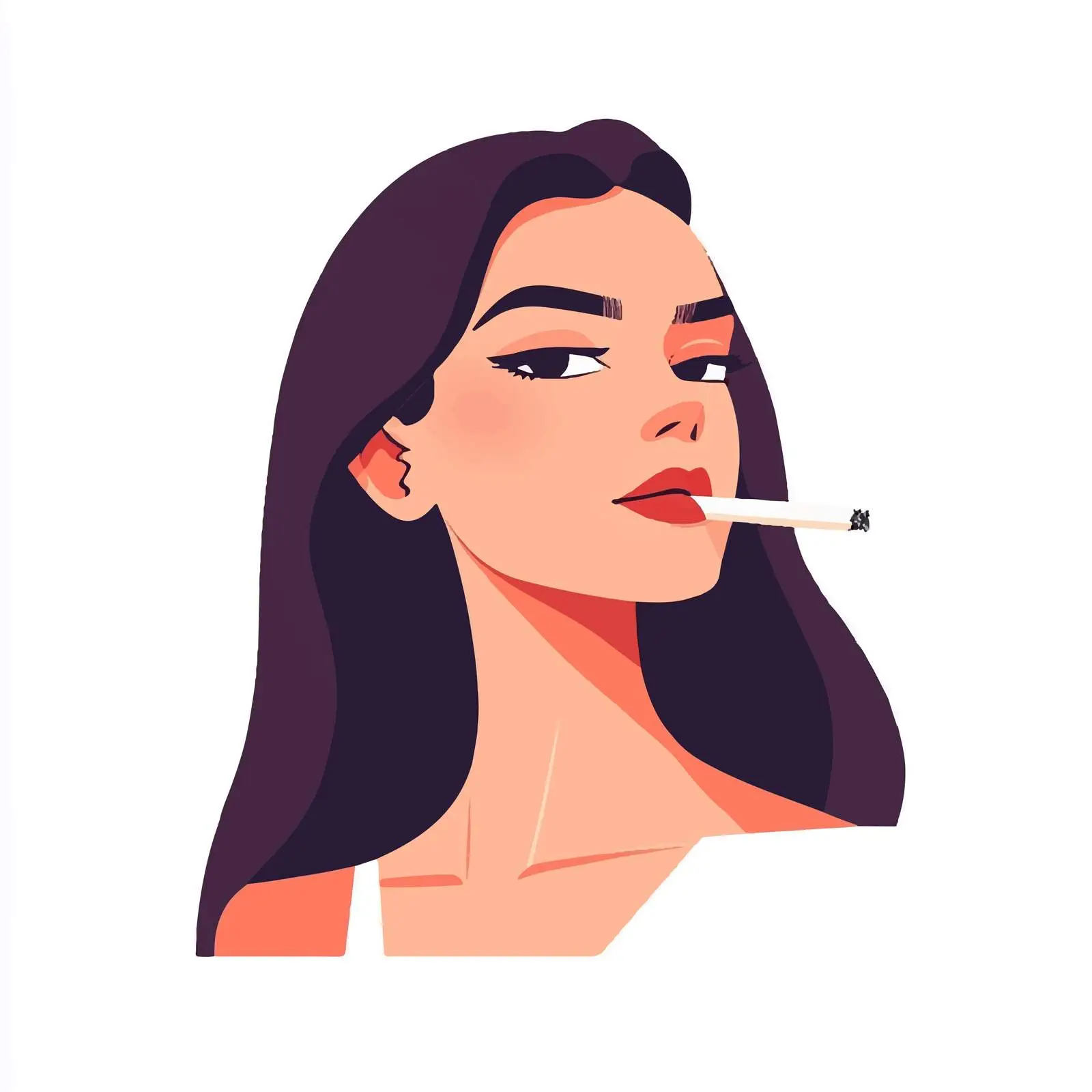 Young Beautiful Girl Smiling while Smoking — free download from Dotvec