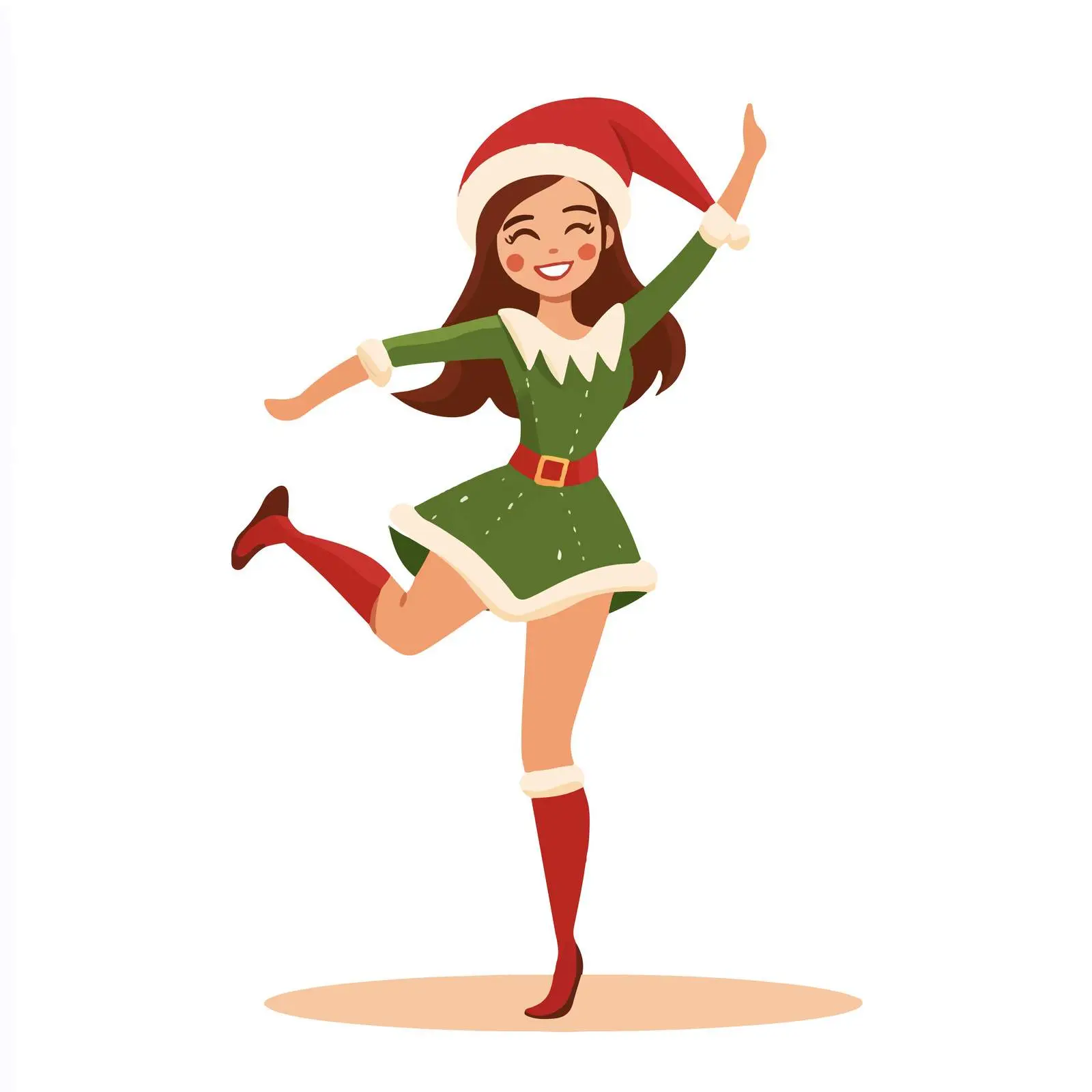 Elegant Elf Lady Santa Helper Costume — free download from Dotvec