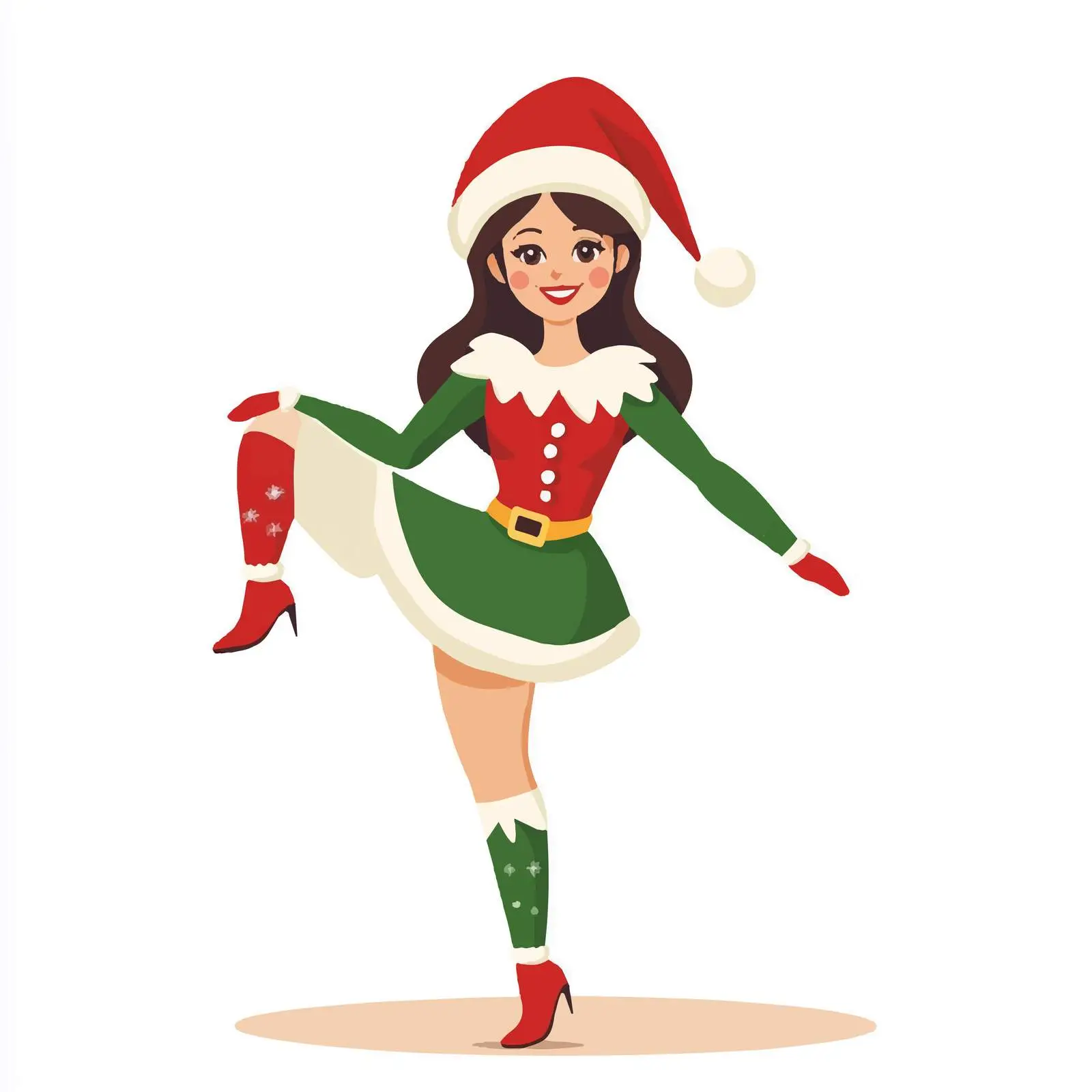 Elegant Elf Lady Santa Helper Costume — free download from Dotvec