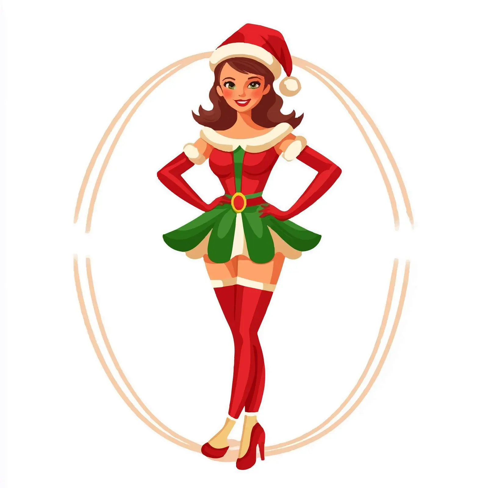 Elegant Christmas Elf Costume Woman — free download from Dotvec