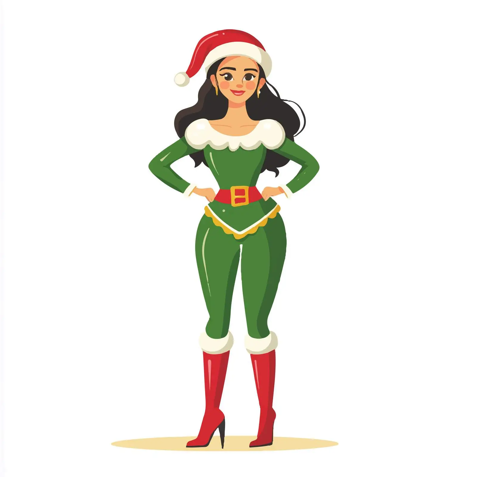 Beautiful Woman in Elf Costume for Santa — free download from Dotvec