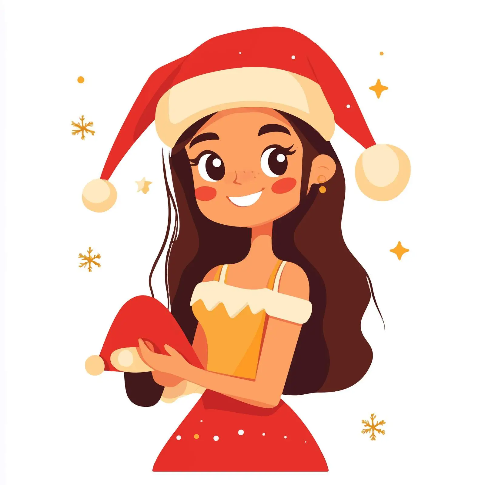 Beautiful Elf Lady in Santa Helper Costume — free download from Dotvec