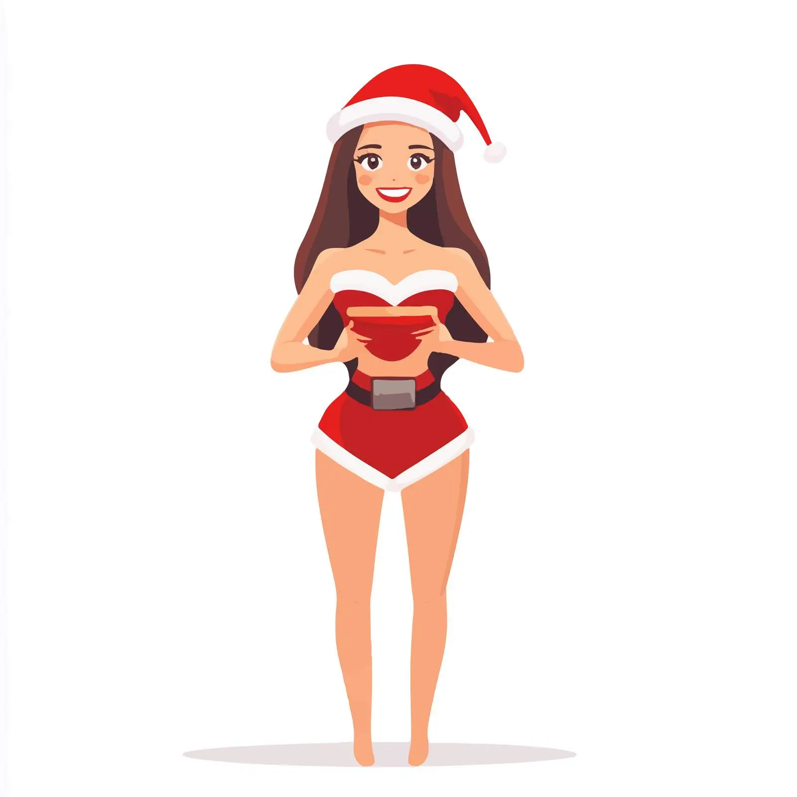 Beautiful Elf Lady Santa Helper Illustration — free download from Dotvec