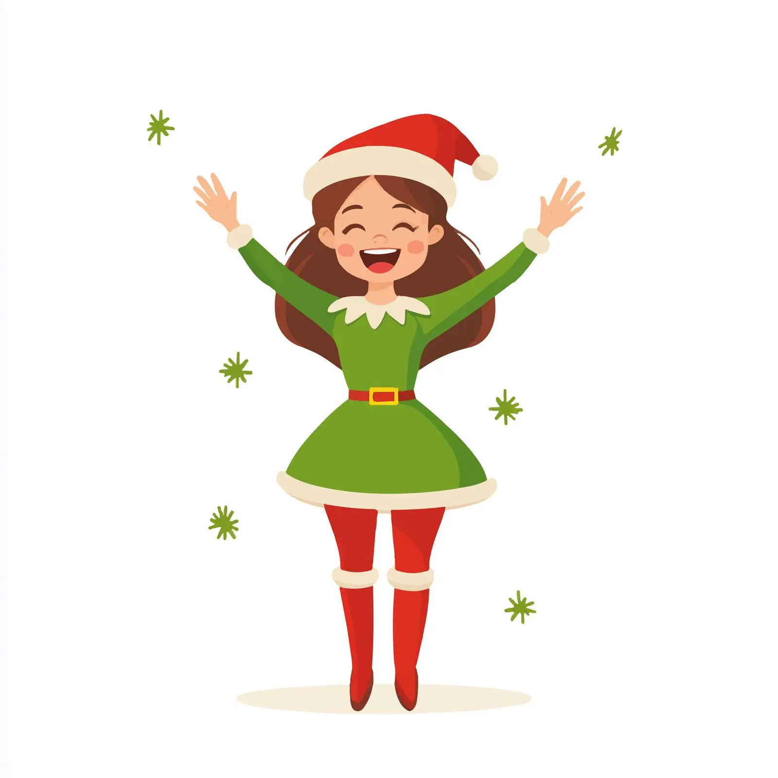 Elegant Elf Lady Santa Helper Costume Design — free download from Dotvec