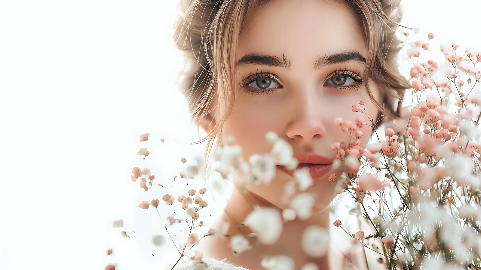 Elegant Woman Holding Flower Bouquet Poses — free download from Dotvec