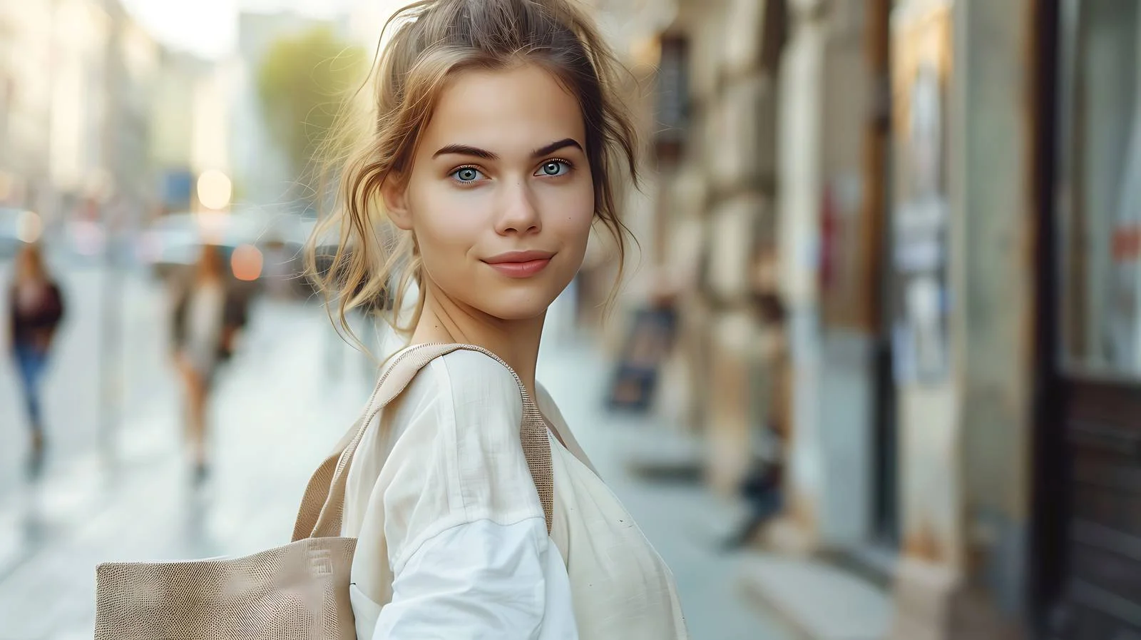 Eco-Friendly Woman in Urban Setting — free download from Dotvec