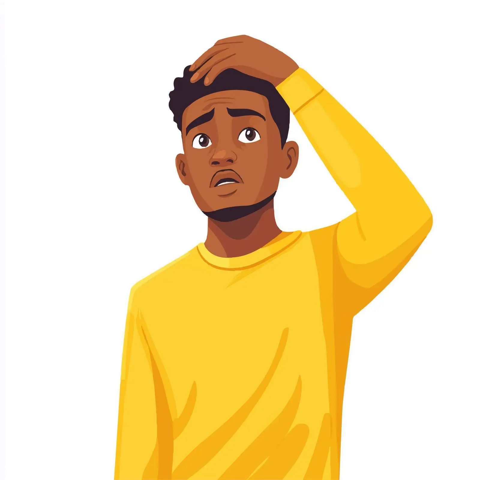 Confused Young Black Man in Casual Wear — free download from Dotvec