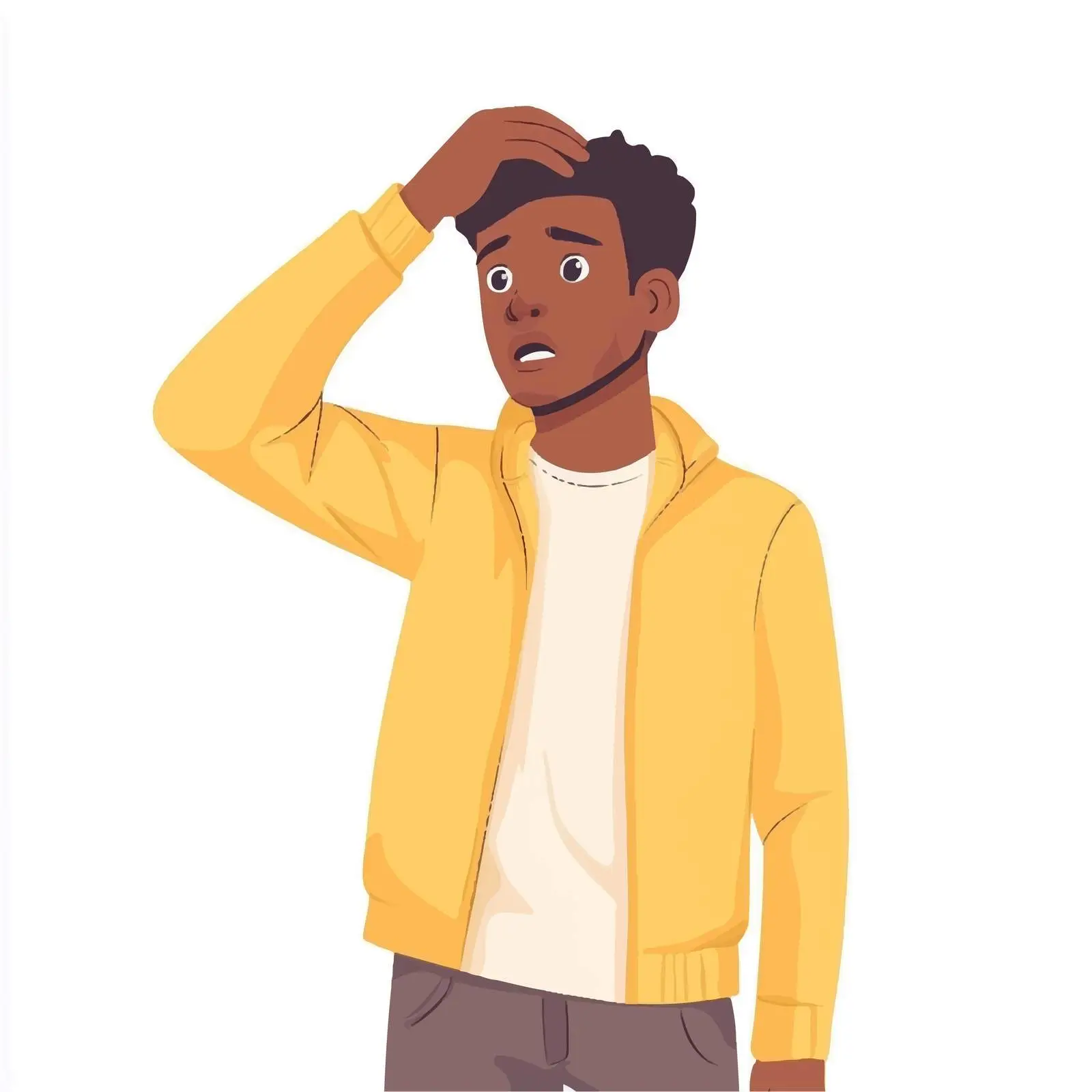 Confused Young Black Man in Casual Wear — free download from Dotvec