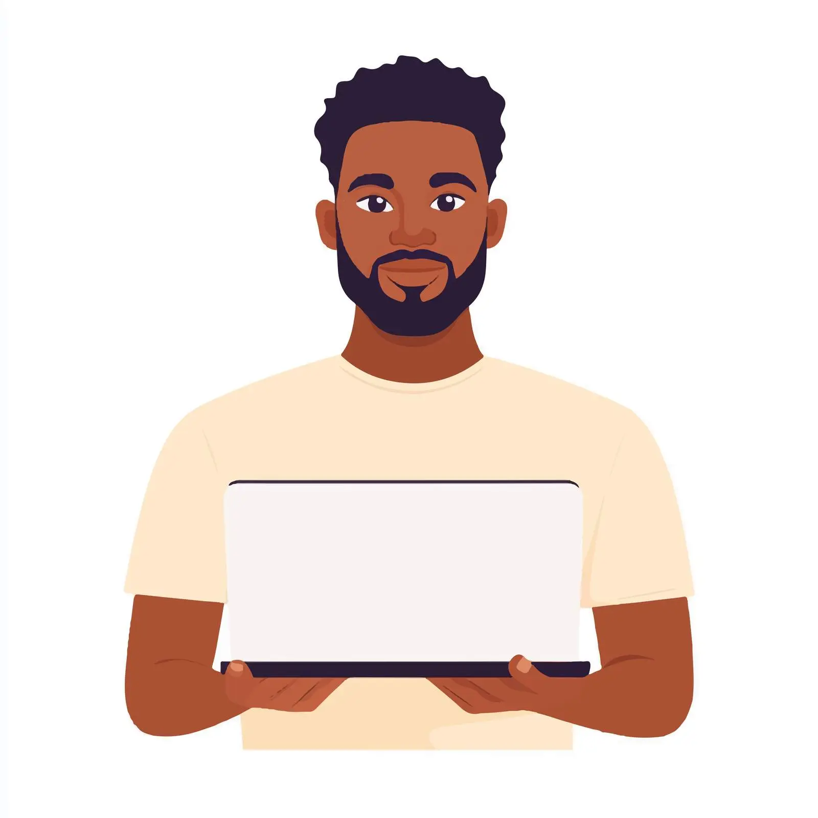 Black Man Using Laptop in Modern Setting — free download from Dotvec
