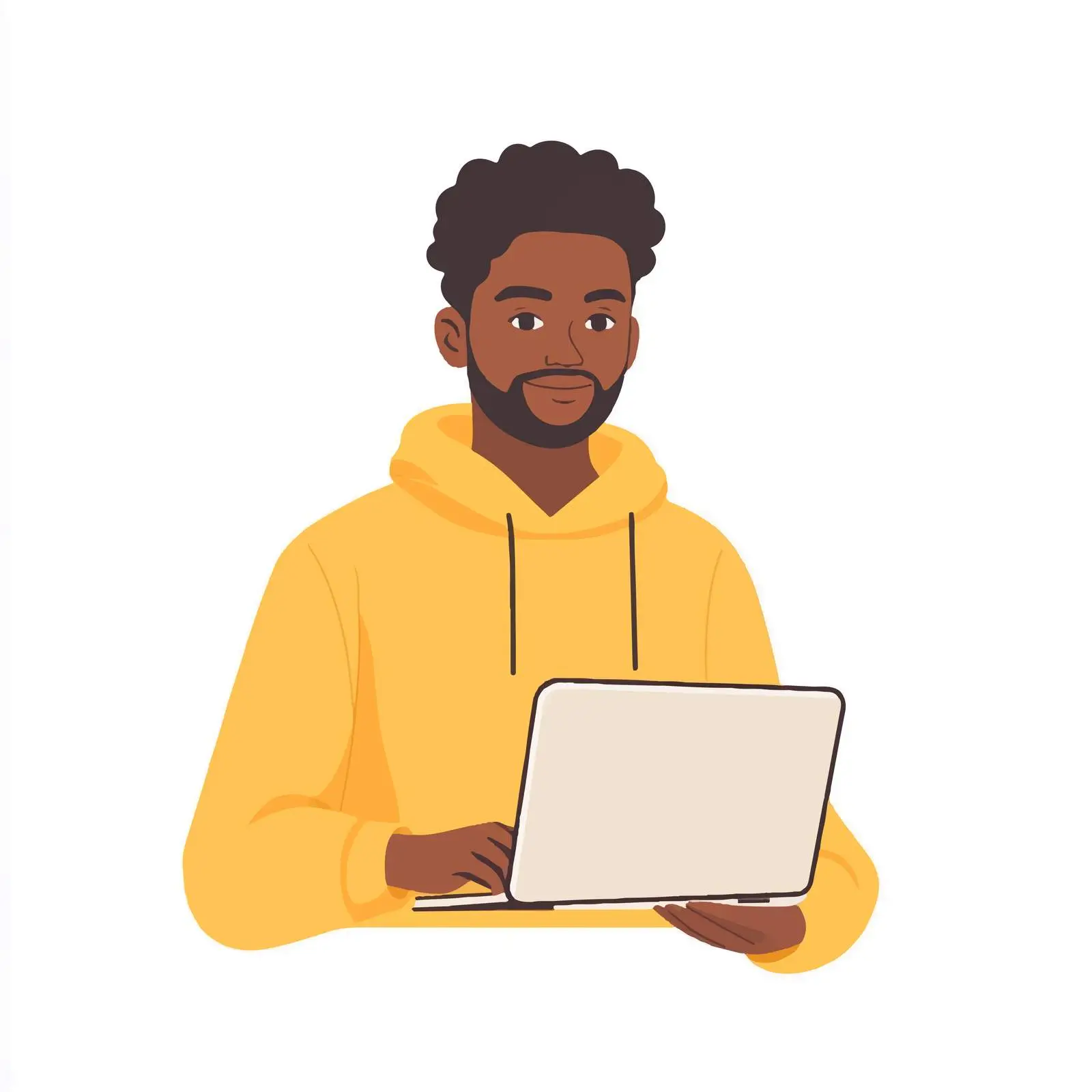 Young Black Man Using Laptop Computer — free download from Dotvec