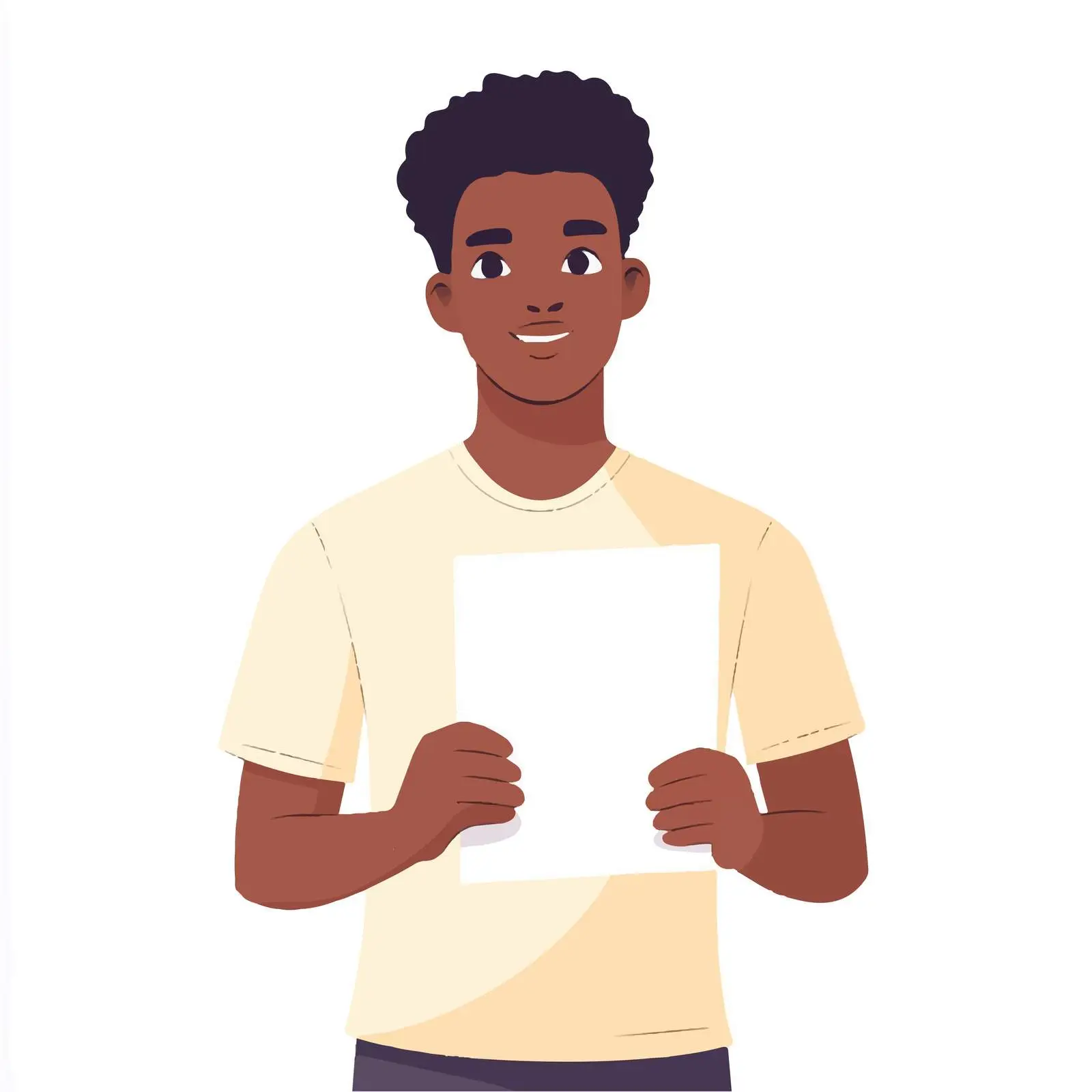 Young Black Man with Document Vector Illustration — free download from Dotvec