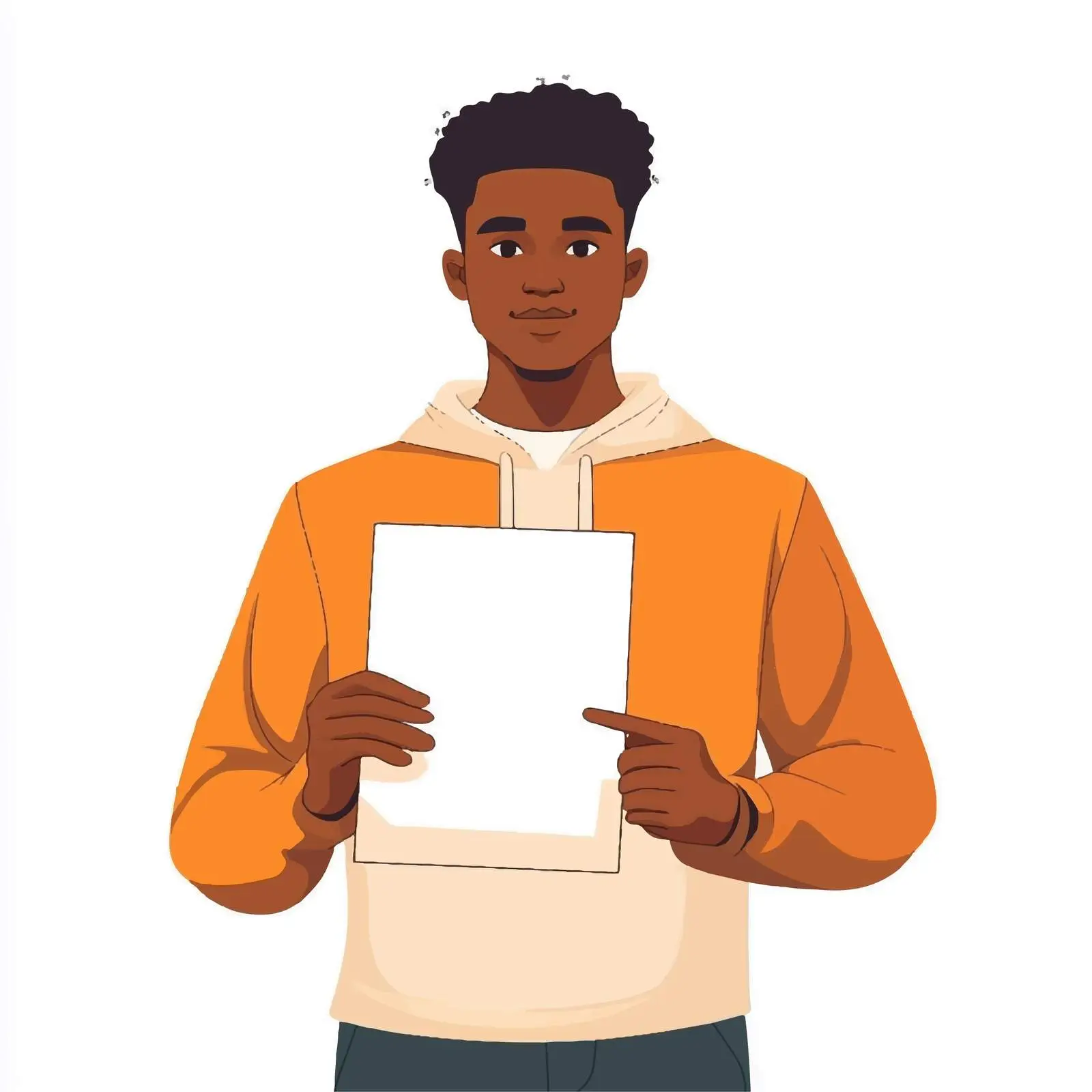 Young Black Man Holding Document Vector Illustration — free download from Dotvec